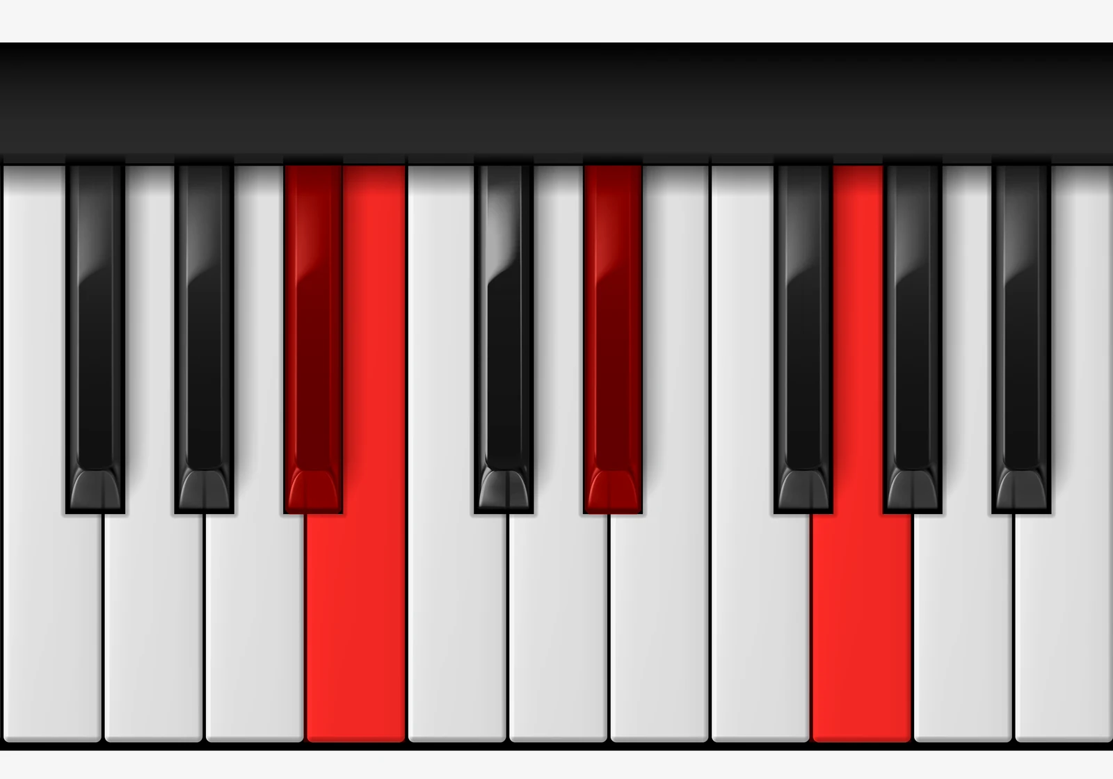 Cb Minor 7th piano chord, 3rd inversion — B♭♭, C♭, E♭♭, G♭
