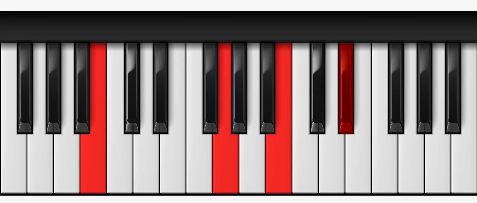 Cb Minor Major 7th piano chord, 1st inversion — E♭♭, G♭, B♭, C♭