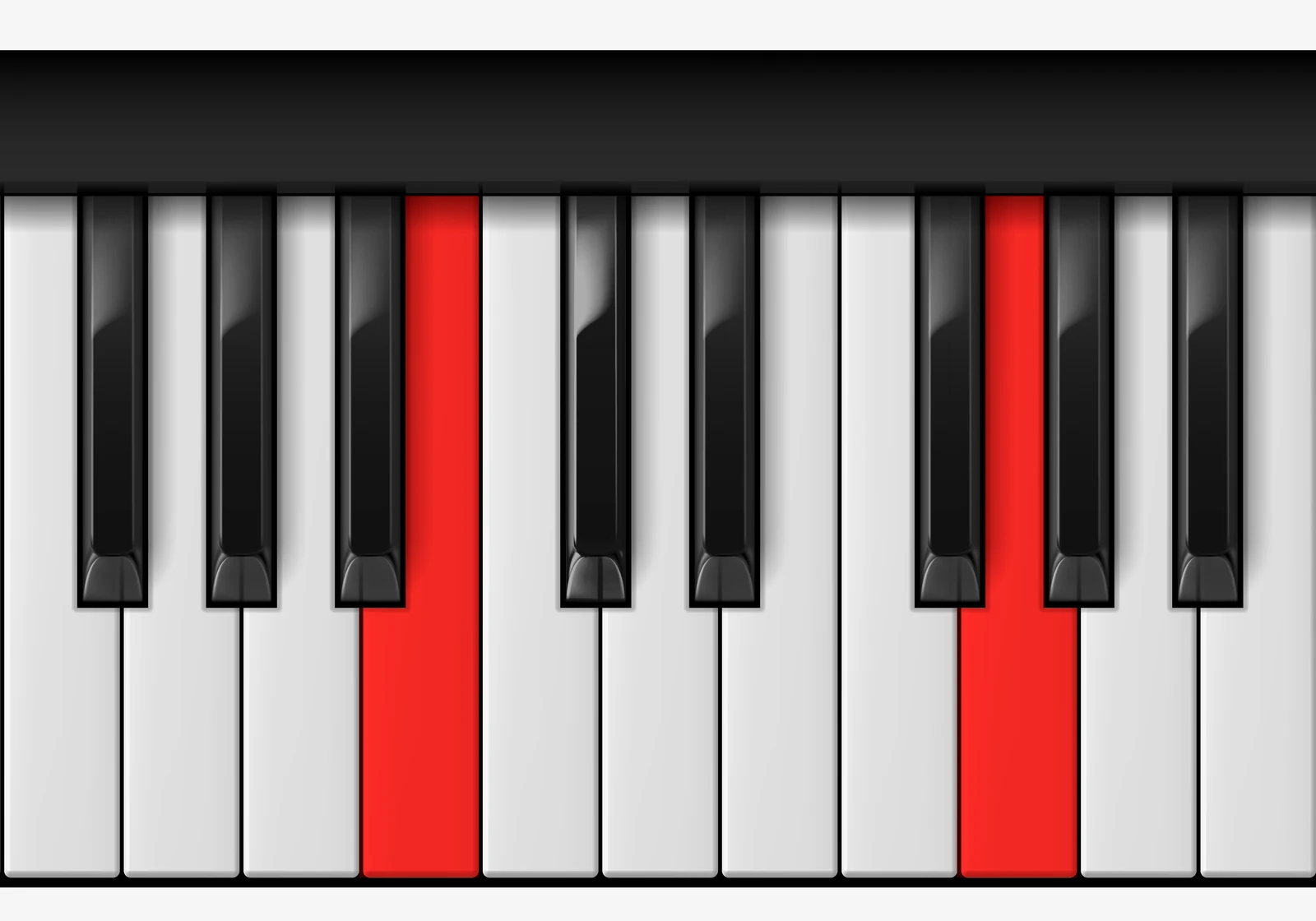 Cb Power piano chord, 1st inversion — G♭, C♭