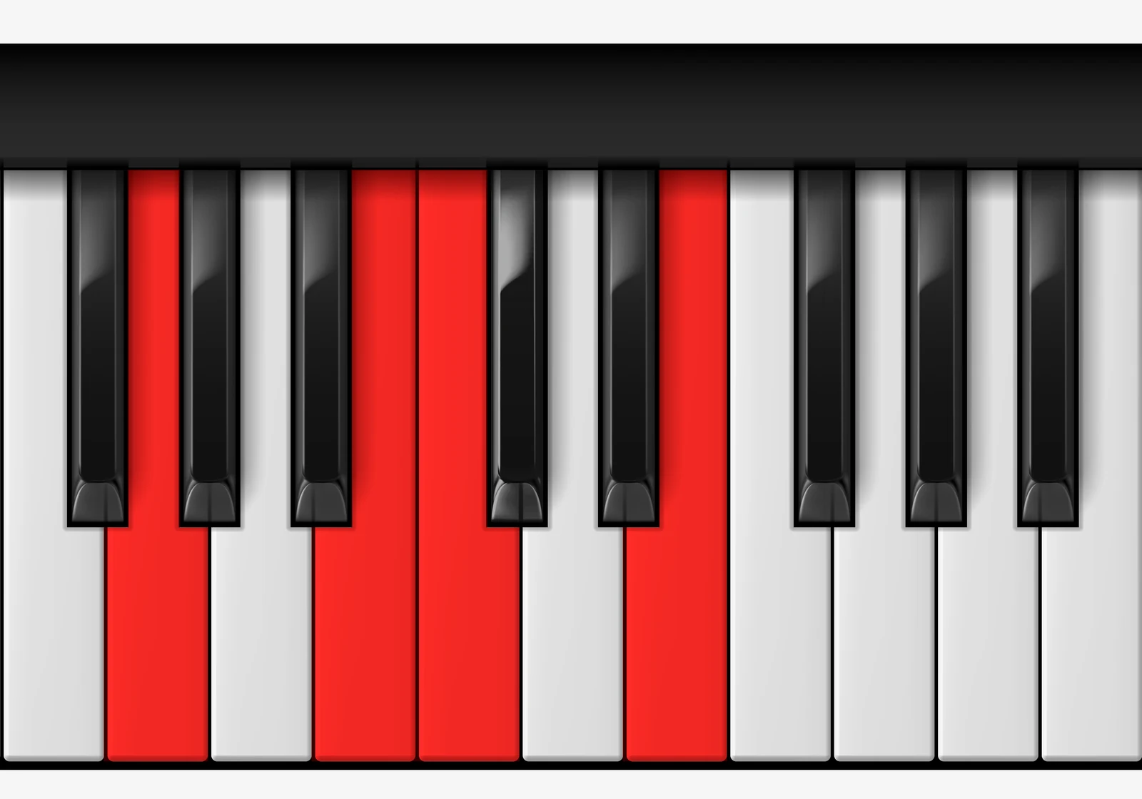 C Major 7th piano chord, 2nd inversion — G, B, C, E