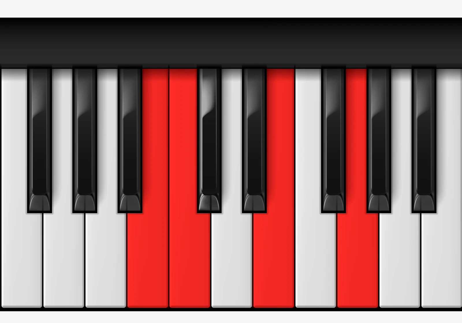 C Major 7th piano chord, 3rd inversion — B, C, E, G