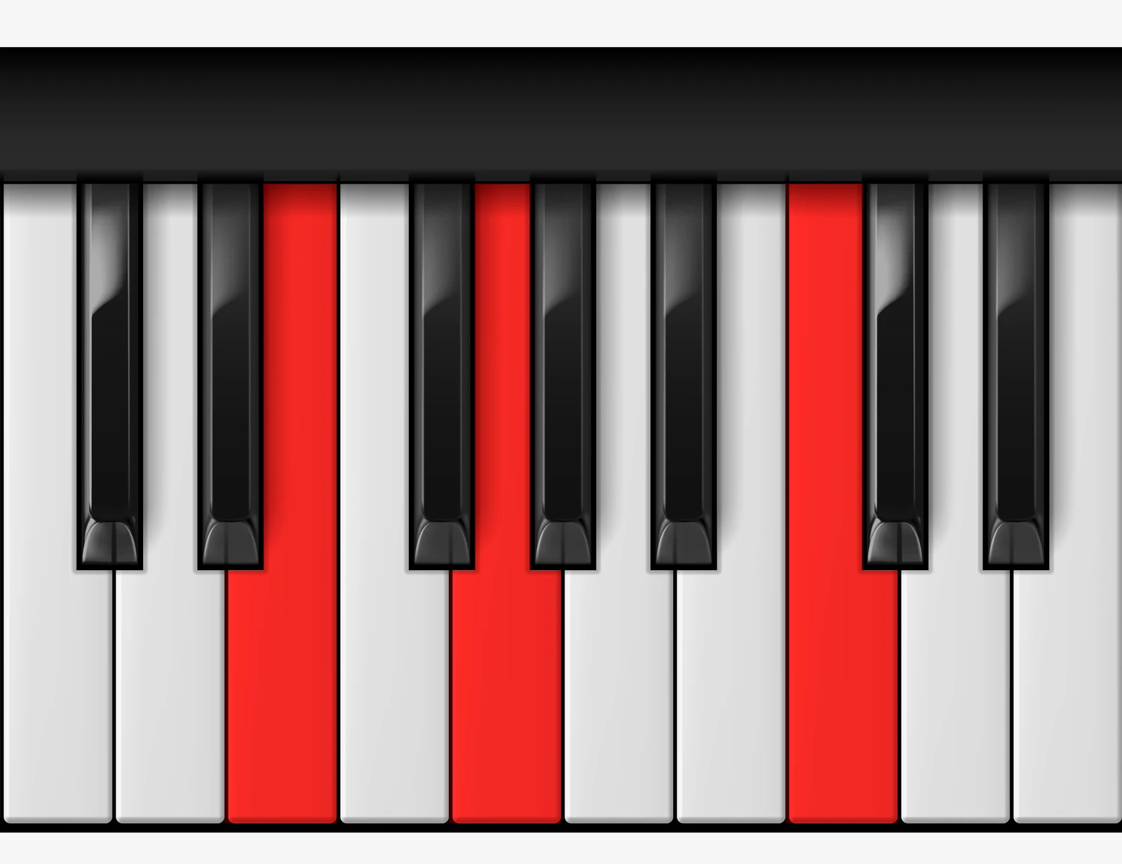C Major piano chord, 1st inversion — E, G, C