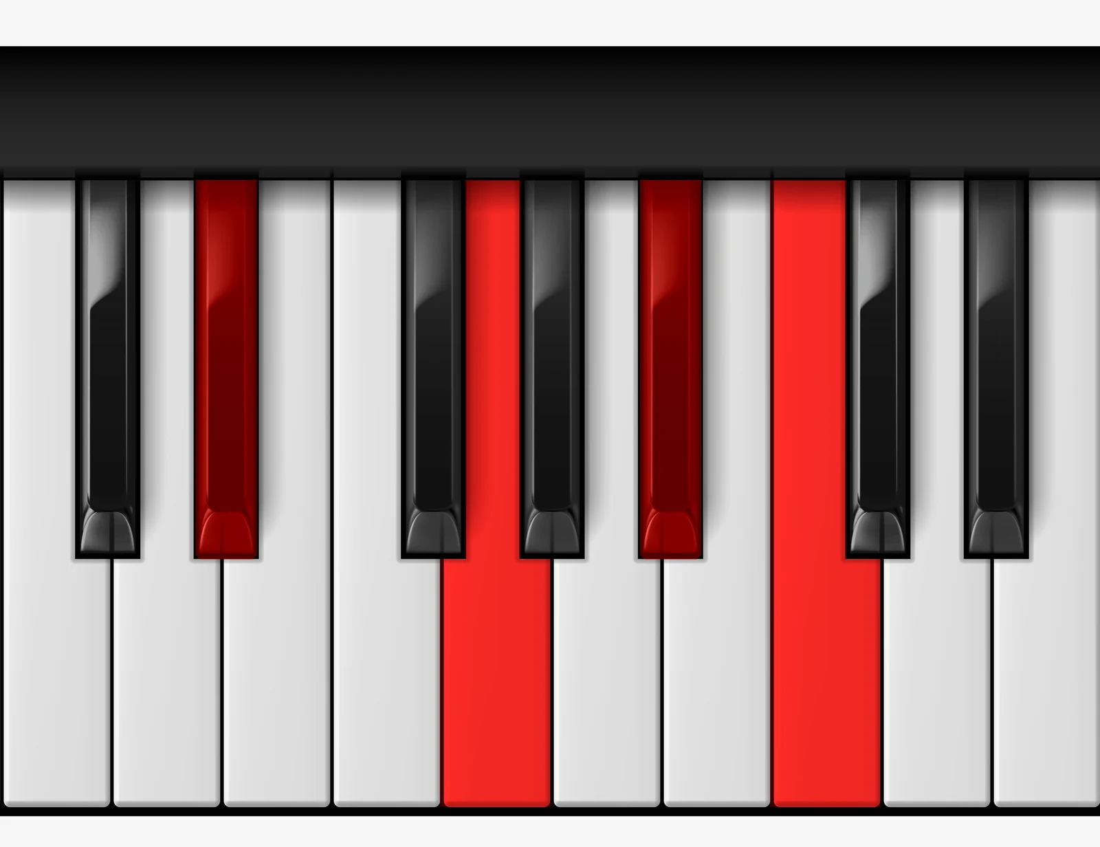 C Minor 7th piano chord, 1st inversion — Eb, G, Bb, C