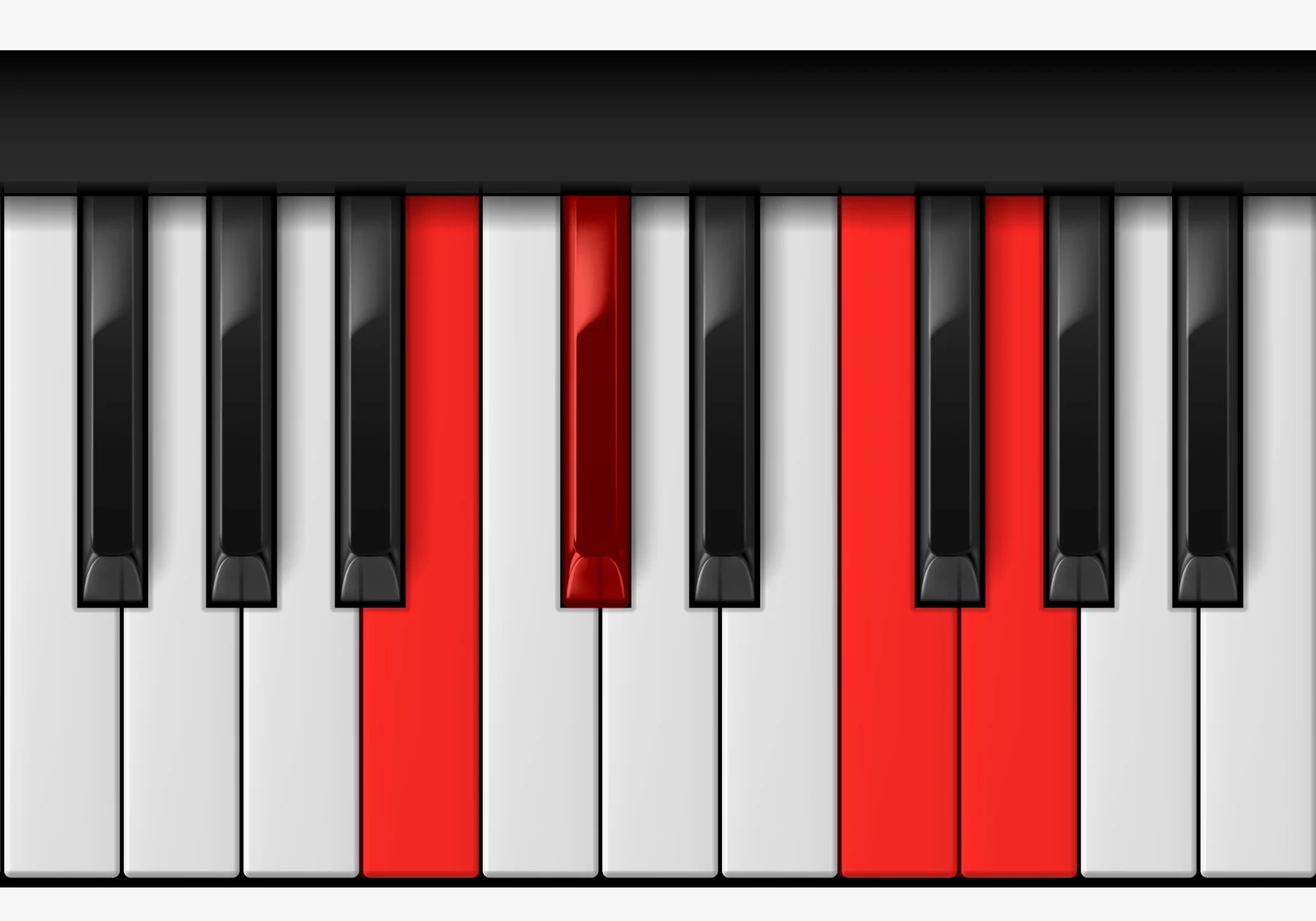 C# 7♭5 piano chord, 3rd inversion — B, C♯, E♯, G