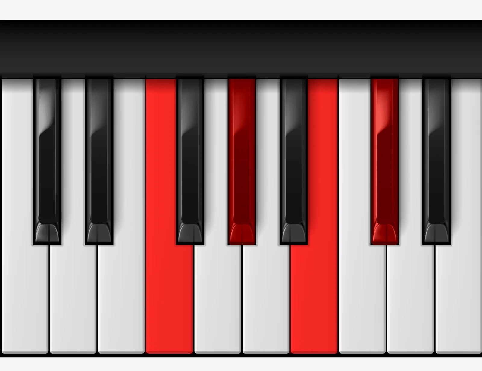 C# Dominant 7th piano chord, 1st inversion — E♯, G♯, B, C♯