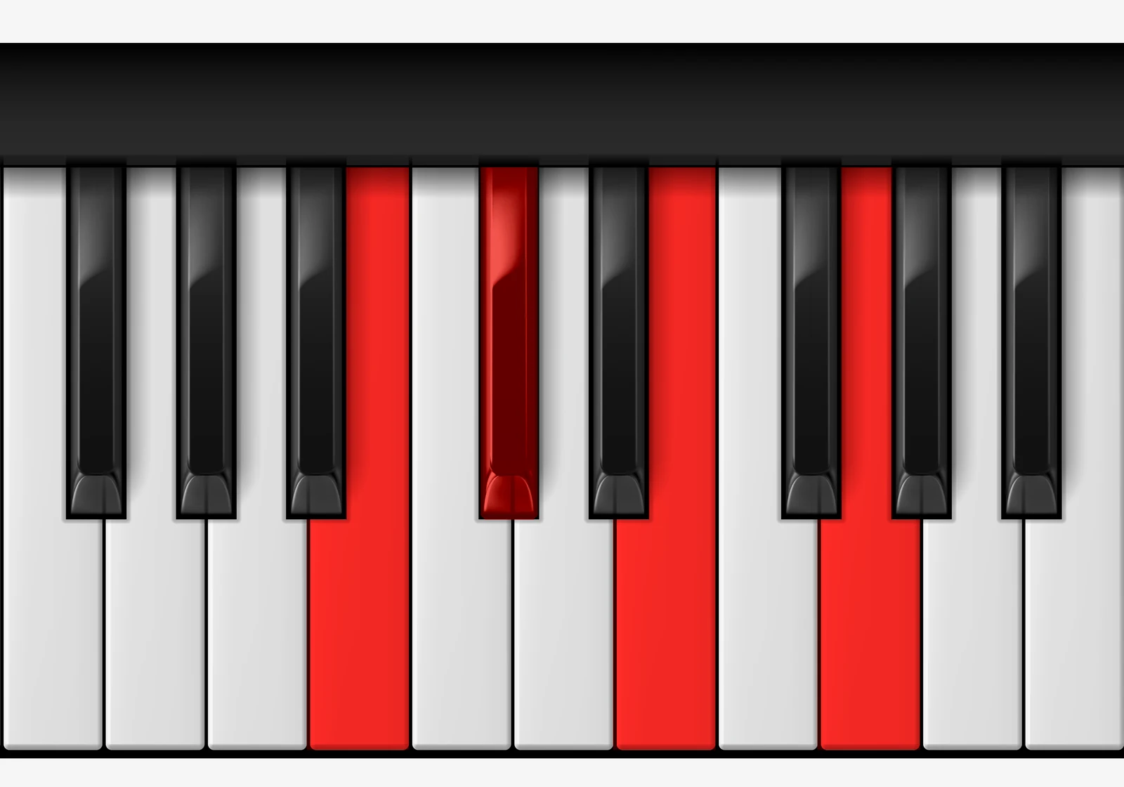 C# Half Diminished piano chord, 3rd inversion — B, C♯, E, G