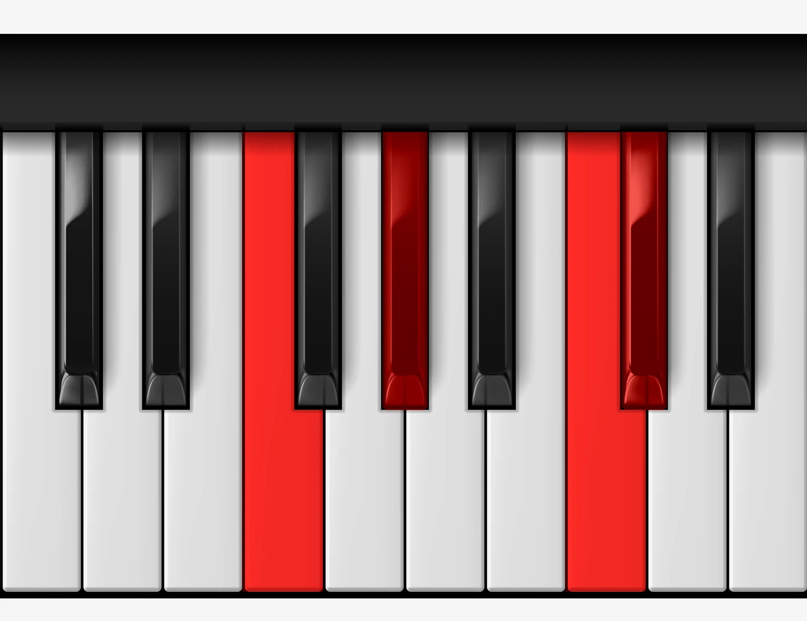 C# Major 7th piano chord, 1st inversion — F, G#, C, C#