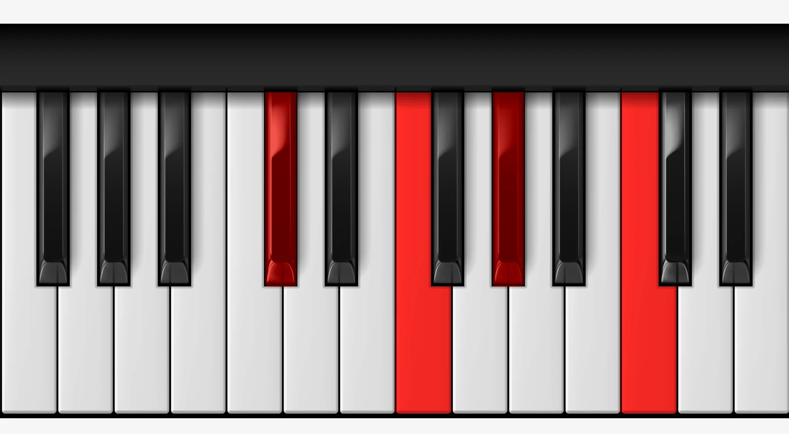 C# Major 7th piano chord, root position — C#, F, G#, C