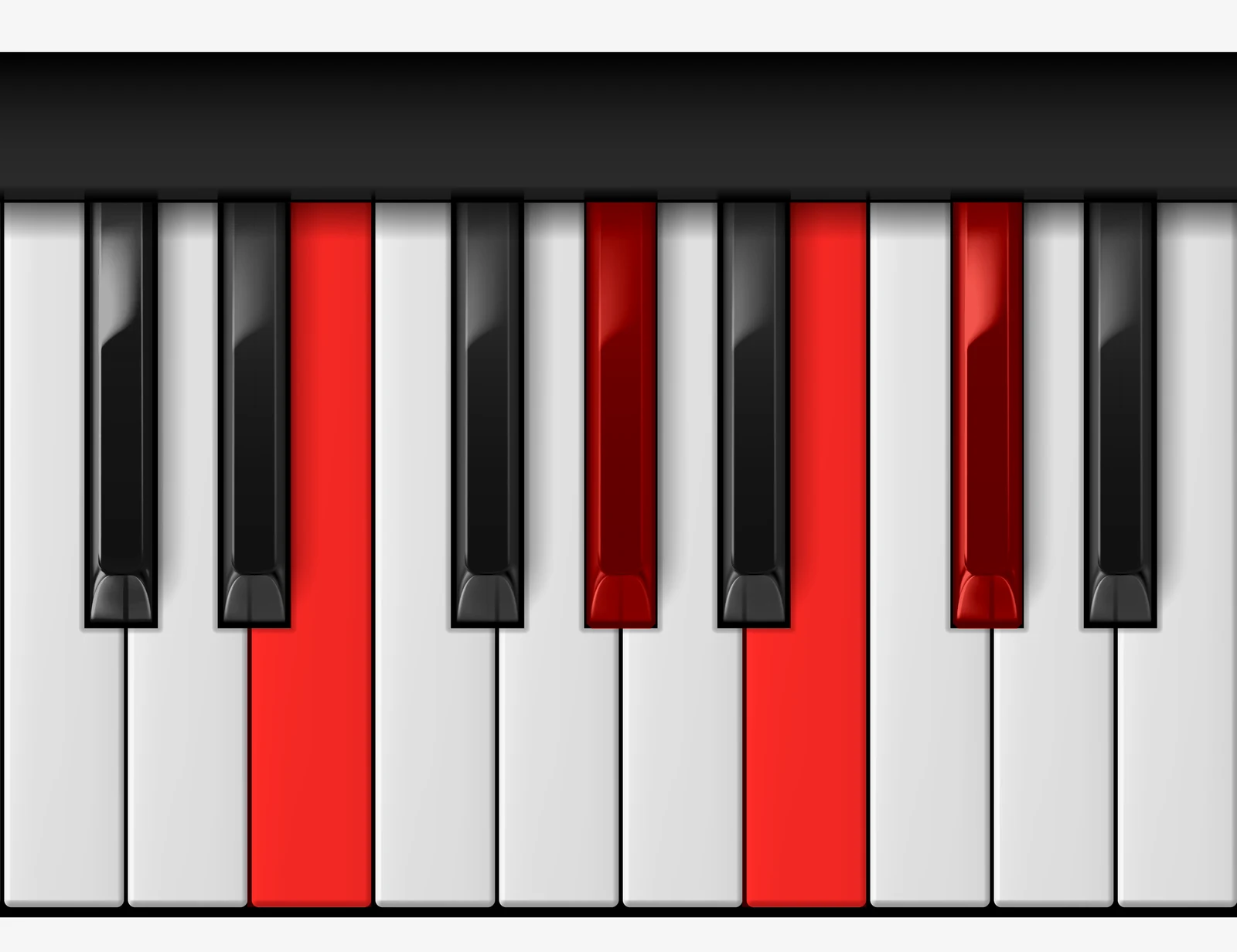 C# Minor 7th piano chord, 1st inversion — E, G#, B, C#