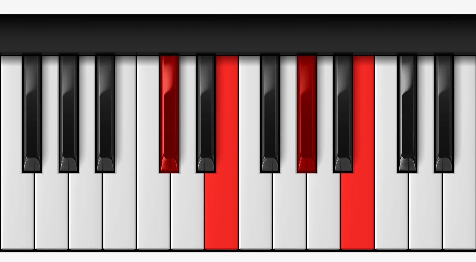 C# Minor 7th piano chord, root position — C#, E, G#, B