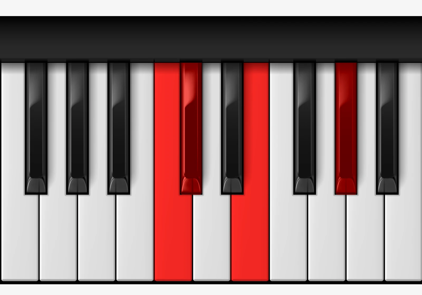 C# Minor Major 7th piano chord, 3rd inversion — B♯, C♯, E, G♯