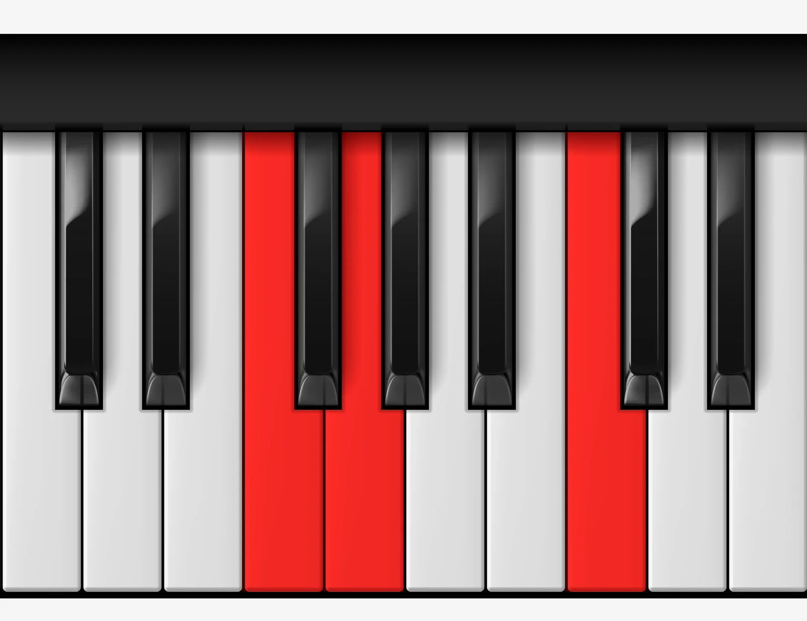 C Suspended 4th piano chord, 1st inversion — F, G, C