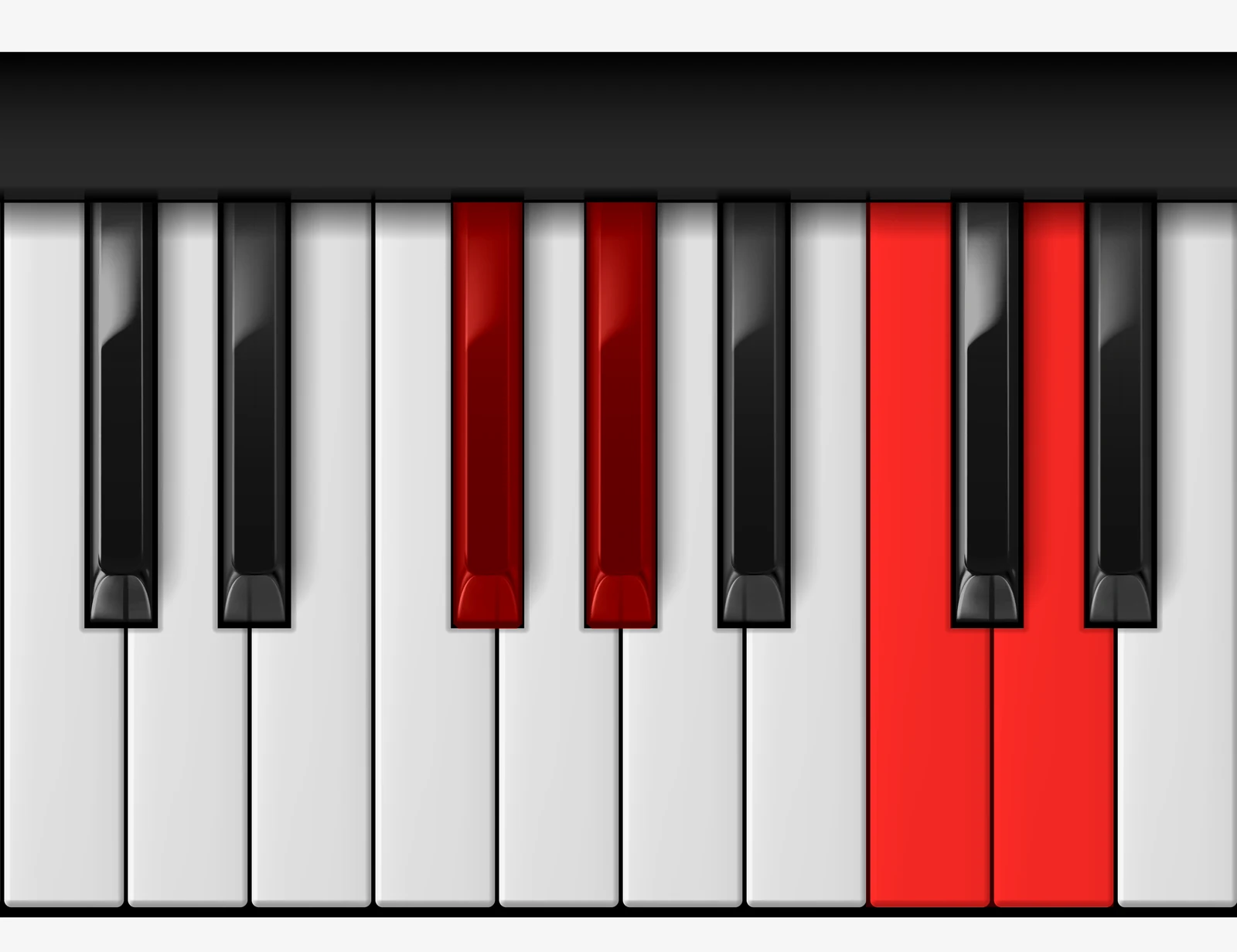 D 7♭5 piano chord, 1st inversion — F♯, A♭, C, D