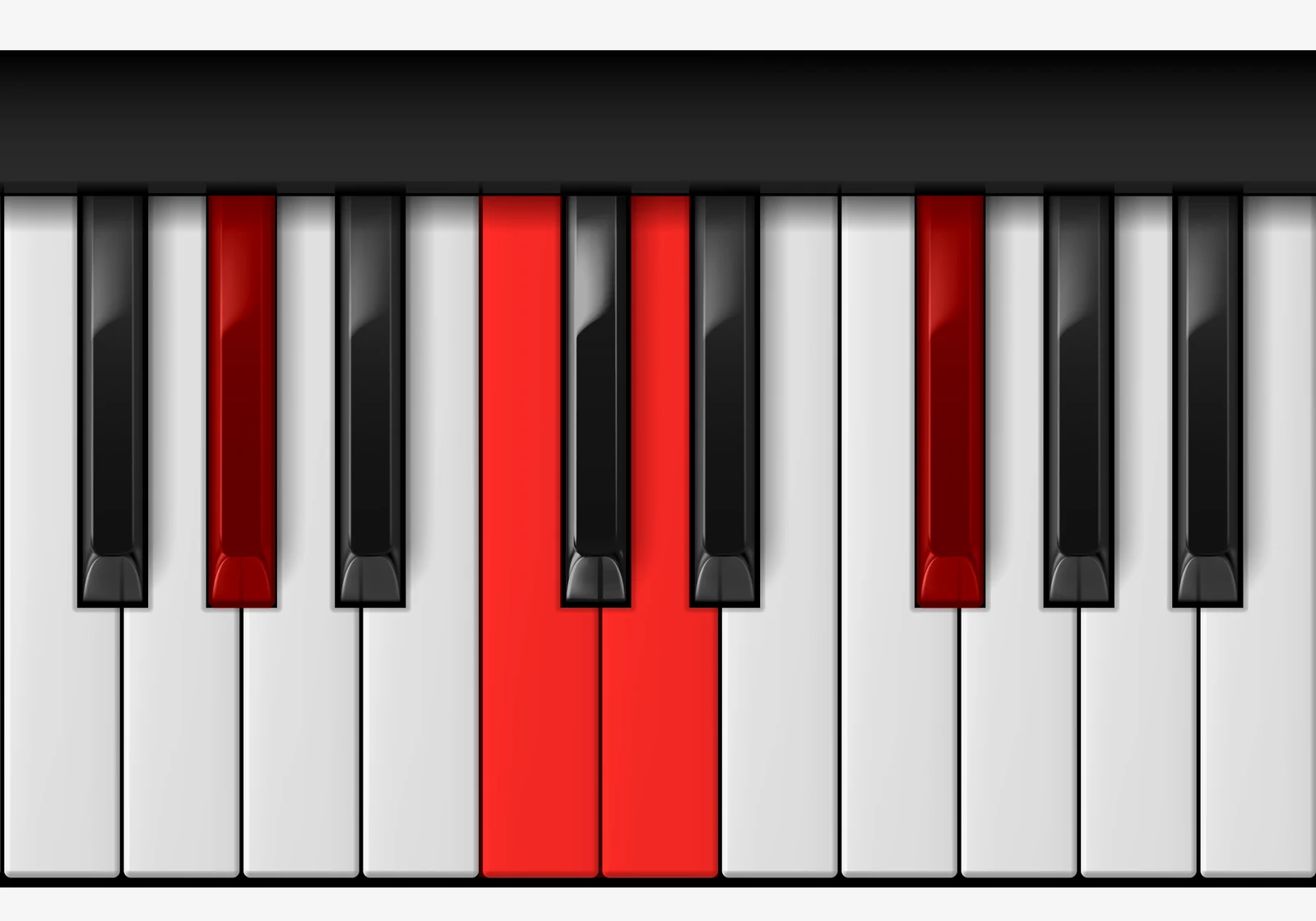 D 7♭5 piano chord, 2nd inversion — A♭, C, D, F♯