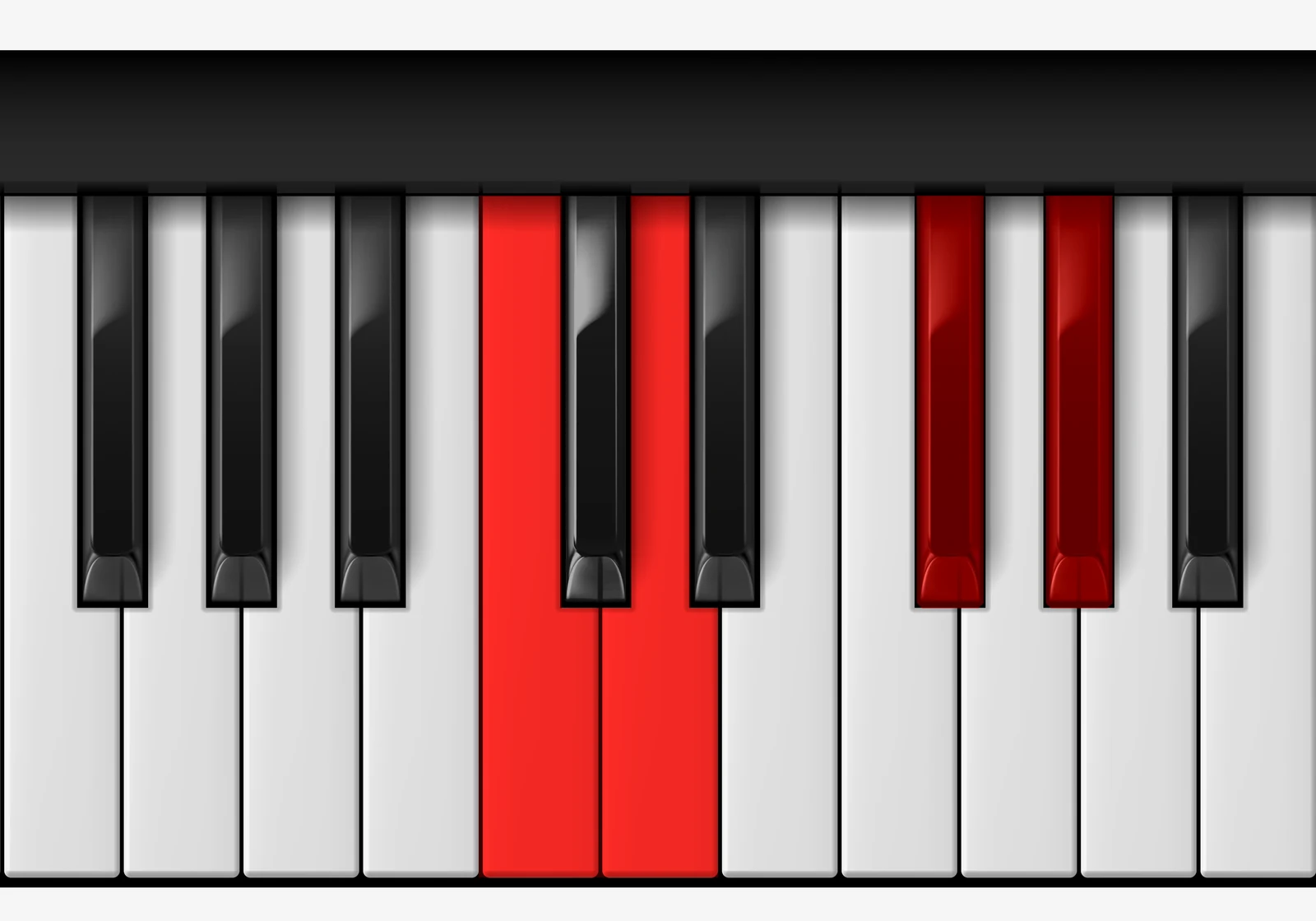 D 7♭5 piano chord, 3rd inversion — C, D, F♯, A♭