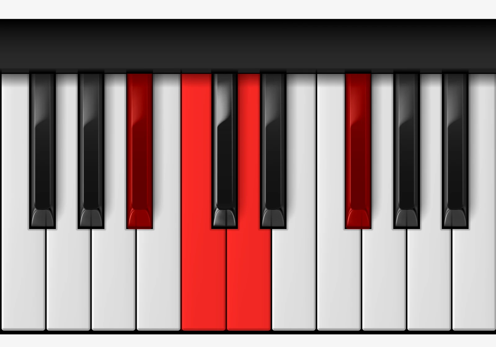 D 7♯5 piano chord, 2nd inversion — A♯, C, D, F♯