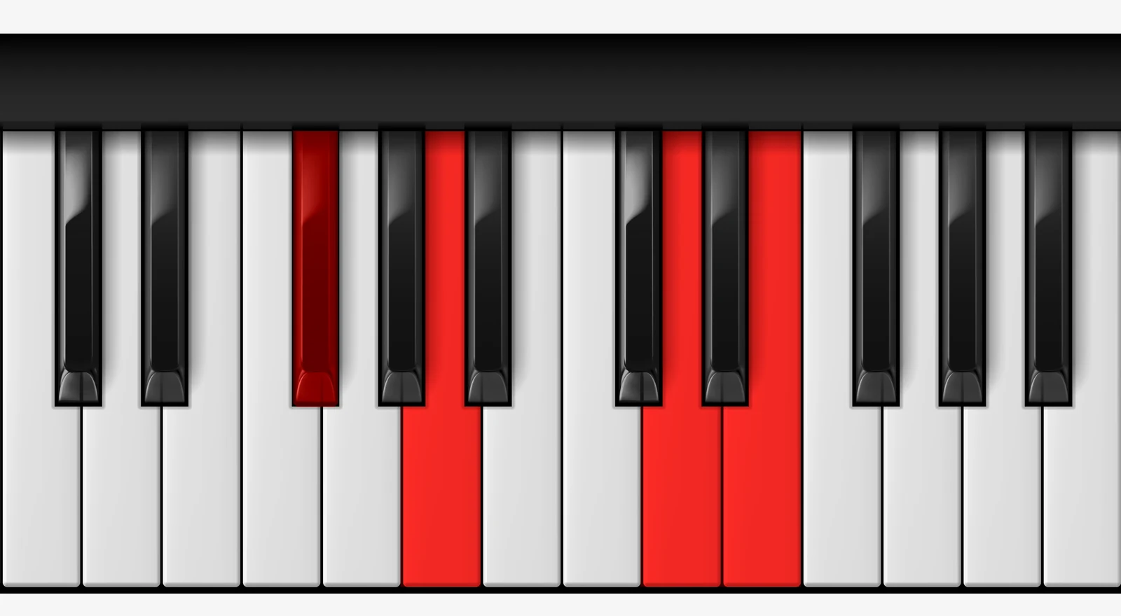 D Add 9 piano chord, 1st inversion — F♯, A, D, E