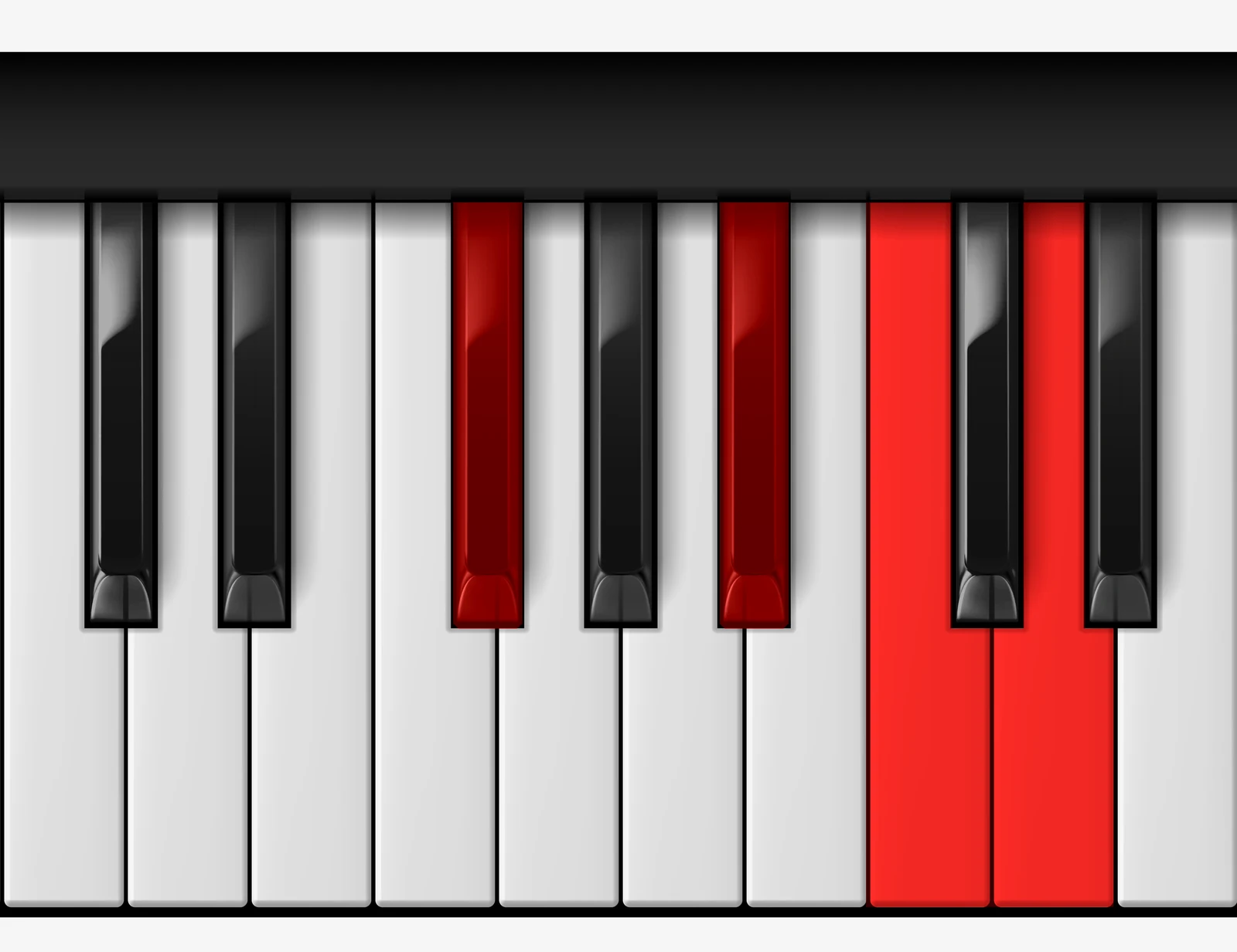 D Augmented 7th piano chord, 1st inversion — F♯, A♯, C, D
