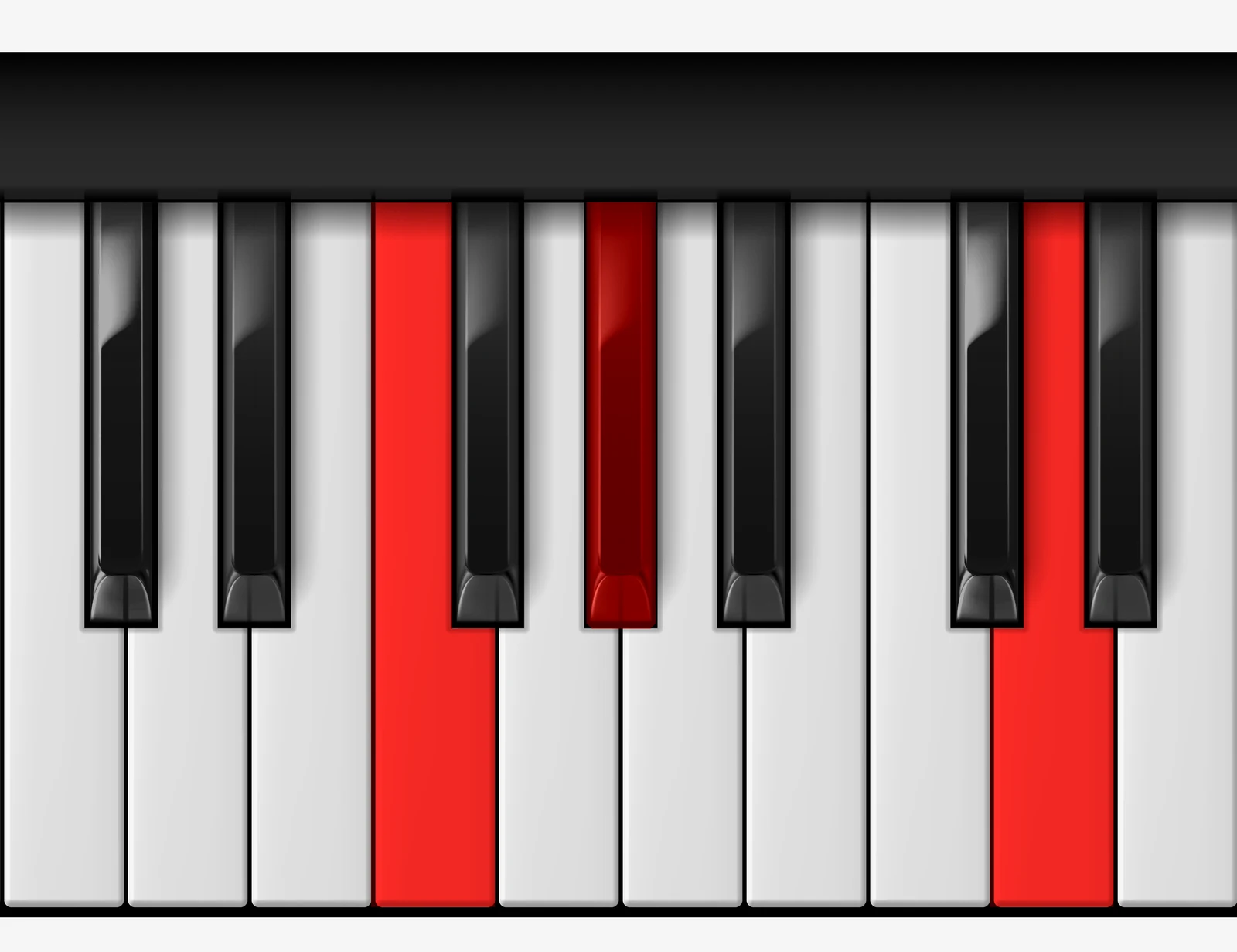 D Diminished piano chord, 1st inversion — F, A♭, D