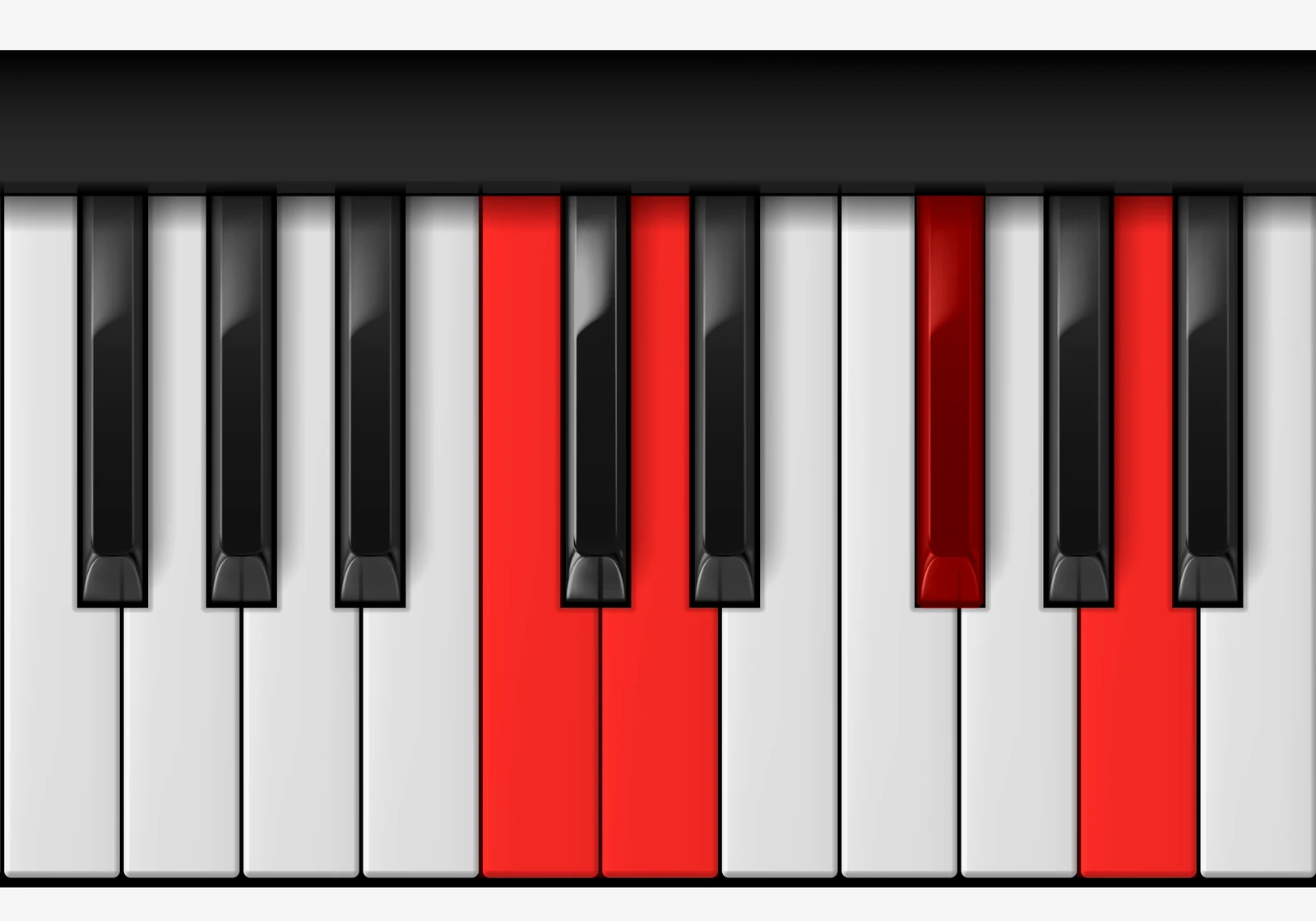 D Dominant 7th piano chord, 3rd inversion — C, D, F♯, A