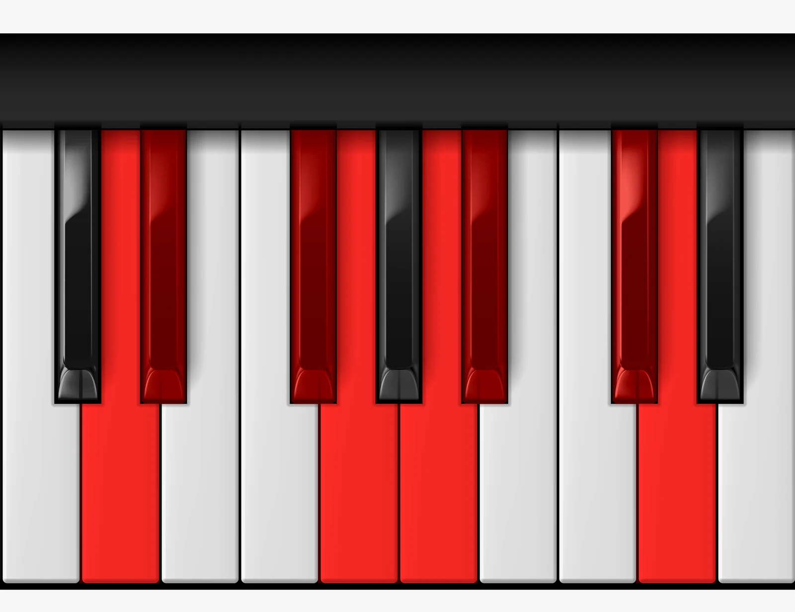 D Double Harmonic Scale on piano — D, Eb, F#, G, A, Bb, C#, D