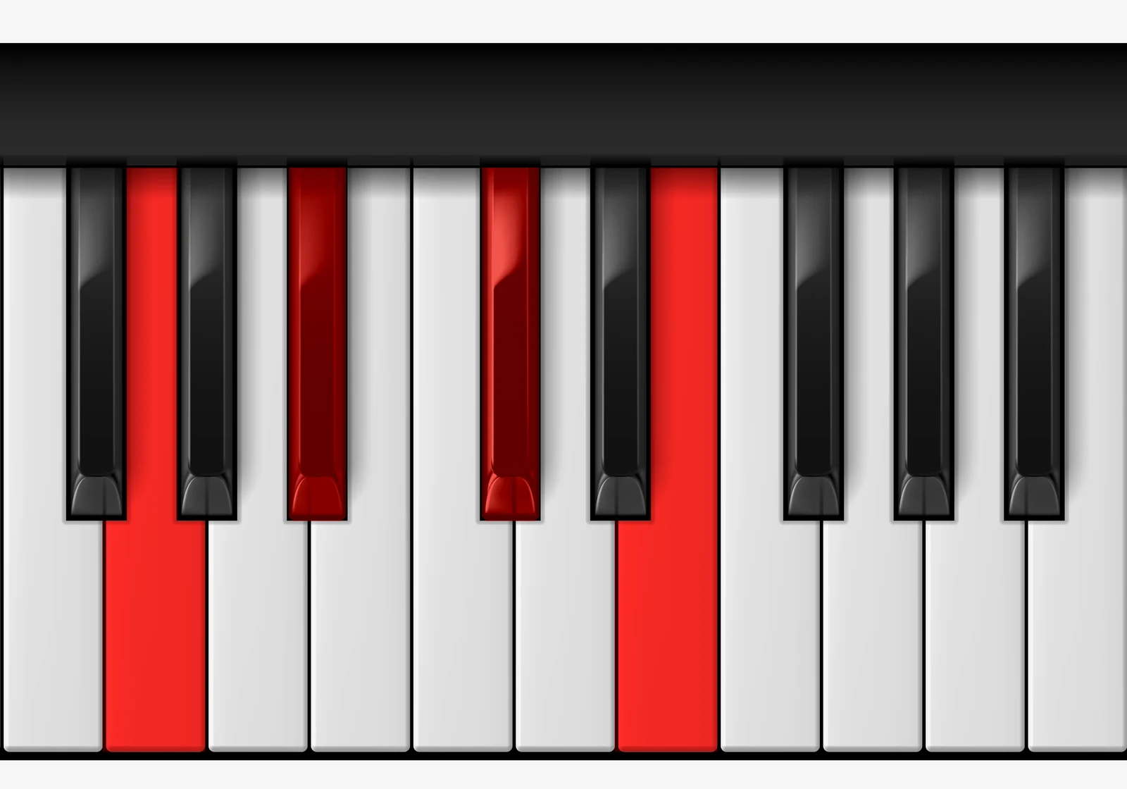 Db Diminished 7th piano chord, 2nd inversion — G, Bb, Db, E