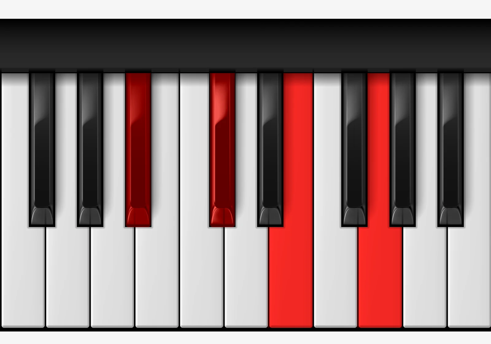 Db Diminished 7th piano chord, 3rd inversion — Bb, Db, E, G