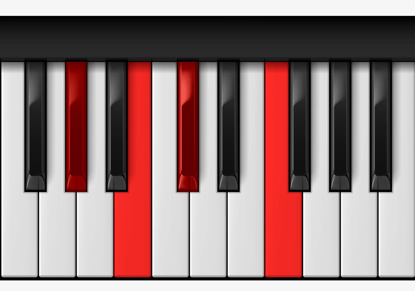 Db Dominant 7th piano chord, 2nd inversion — A♭, C♭, D♭, F