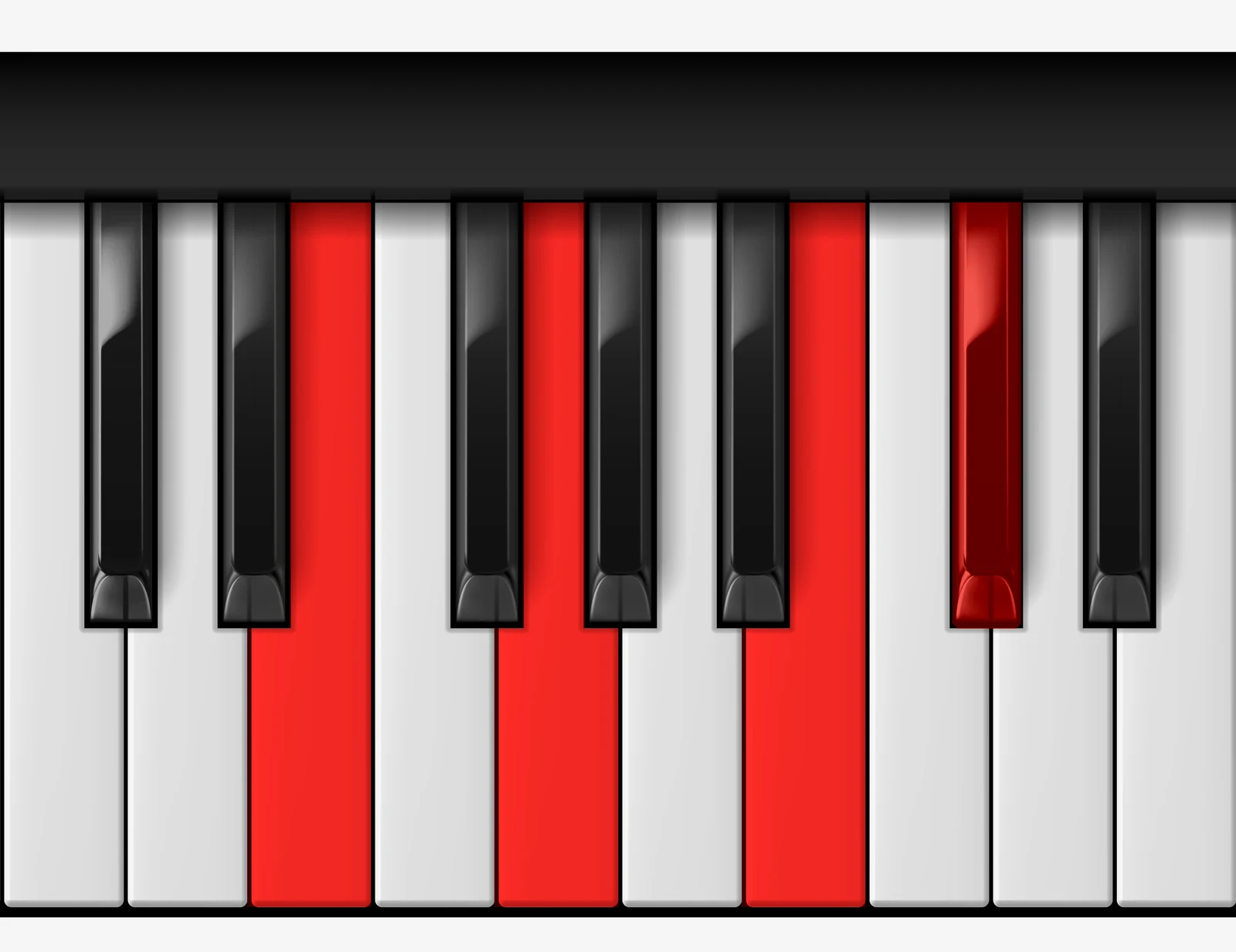 Db Half Diminished piano chord, 1st inversion — F♭, A♭♭, C♭, D♭