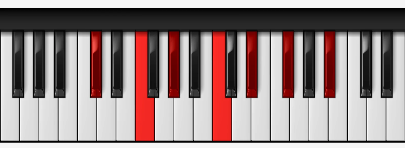 Db Major 13th piano chord, root position — Db, F, Ab, C, Eb, Gb, Bb