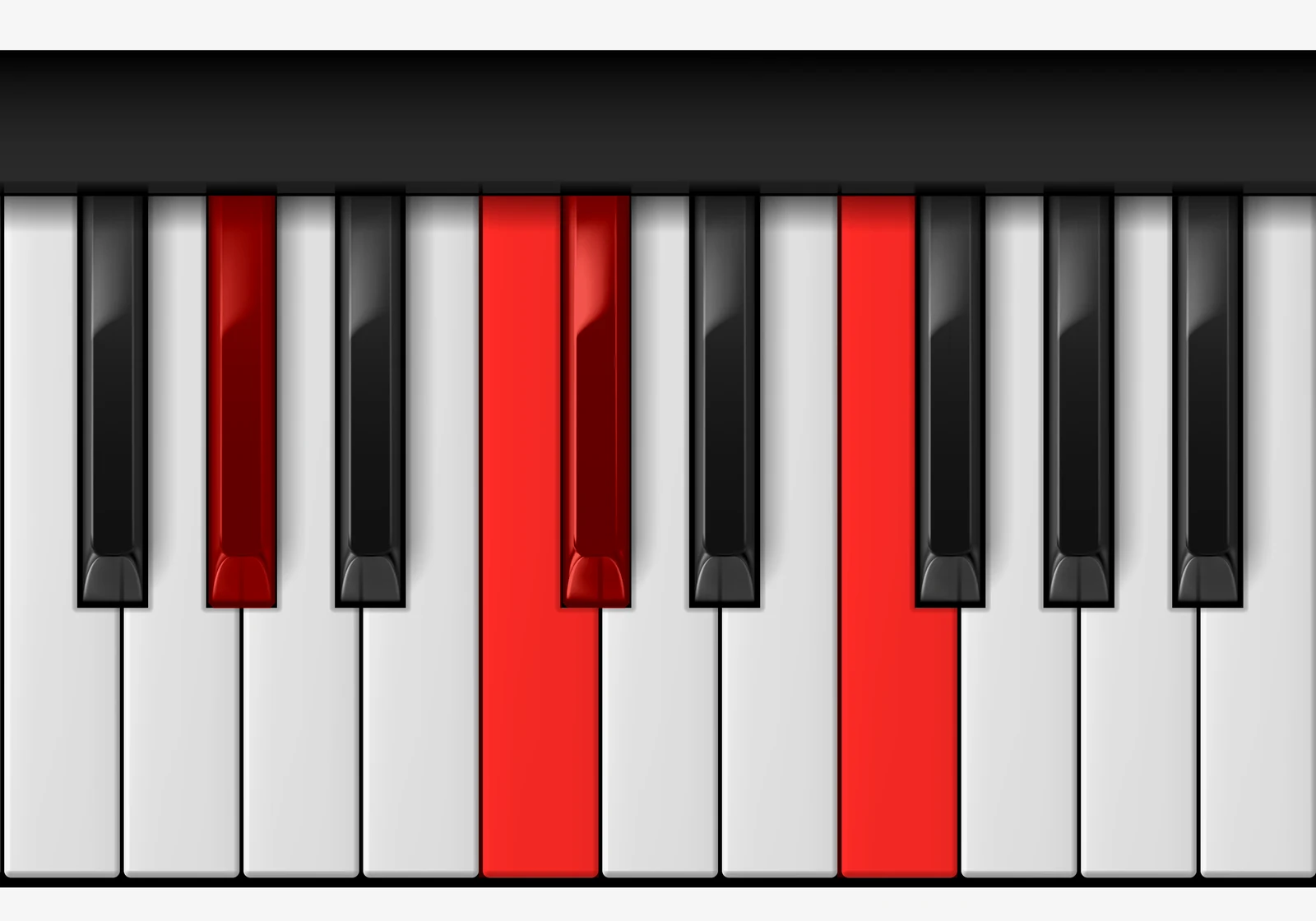 Db Major 7th piano chord, 2nd inversion — A♭, C, D♭, F