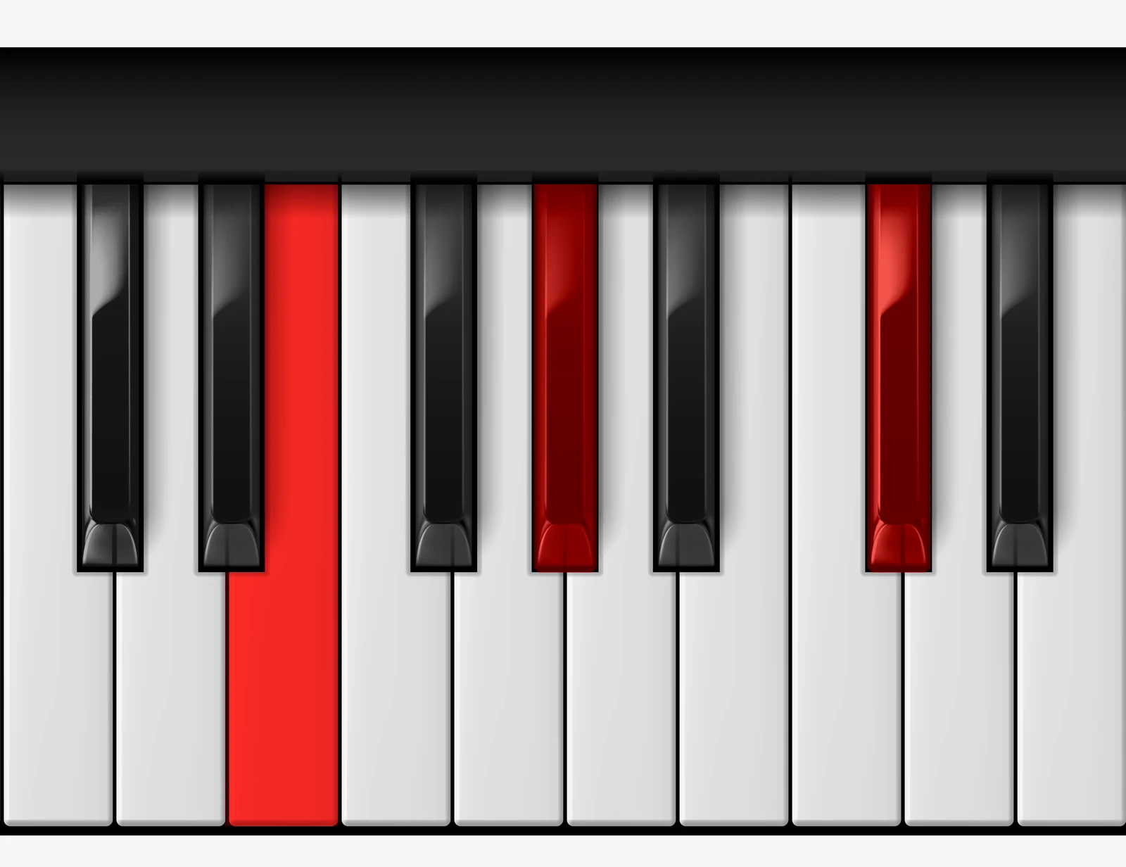Db Minor piano chord, 1st inversion — F♭, A♭, D♭