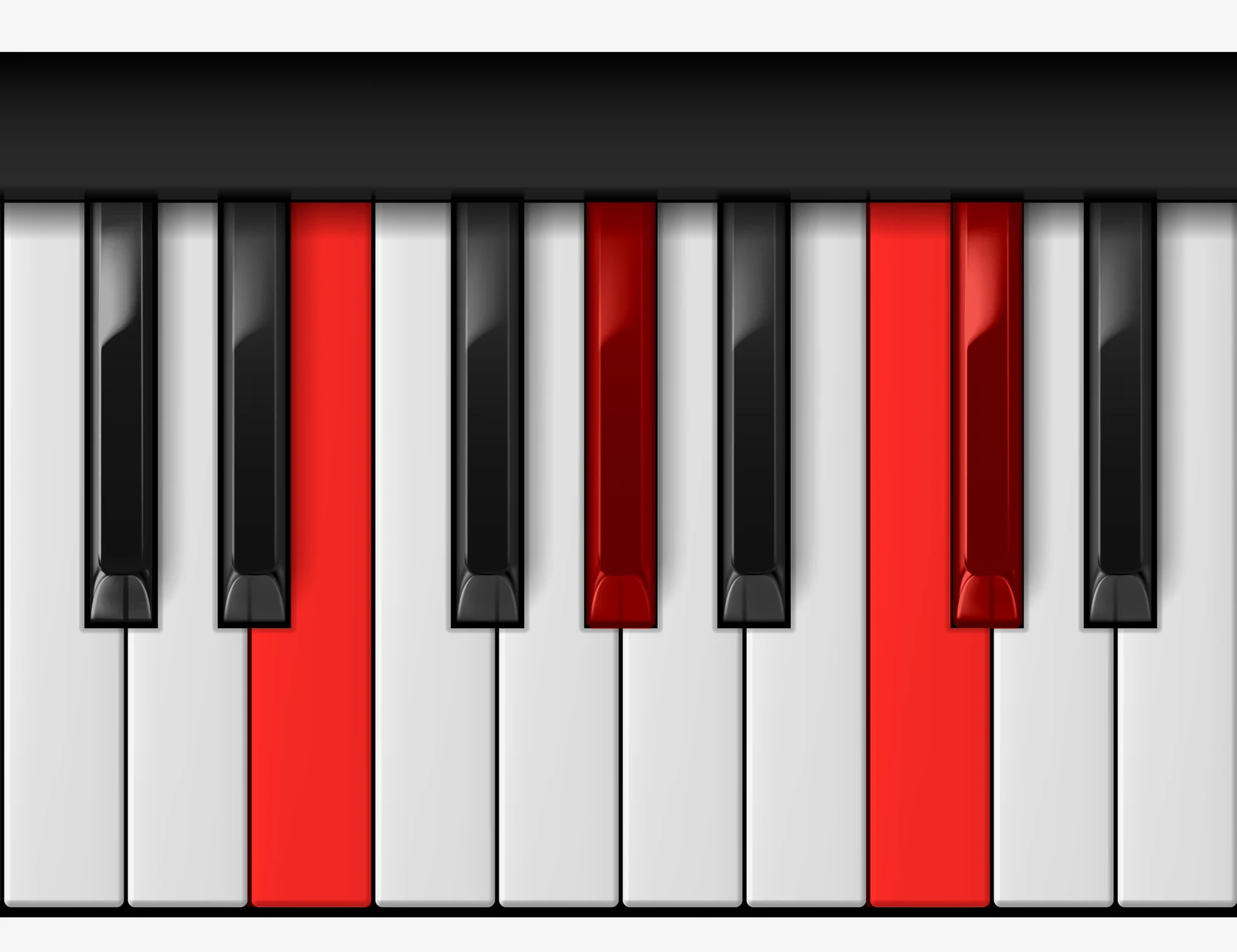 Db Minor Major 7th piano chord, 1st inversion — F♭, A♭, C, D♭