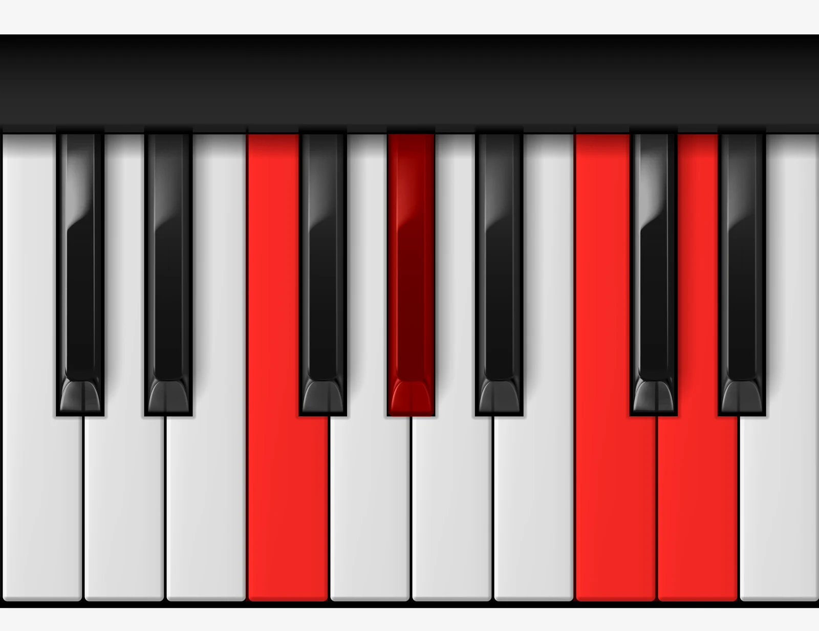D Half Diminished piano chord, 1st inversion — F, A♭, C, D