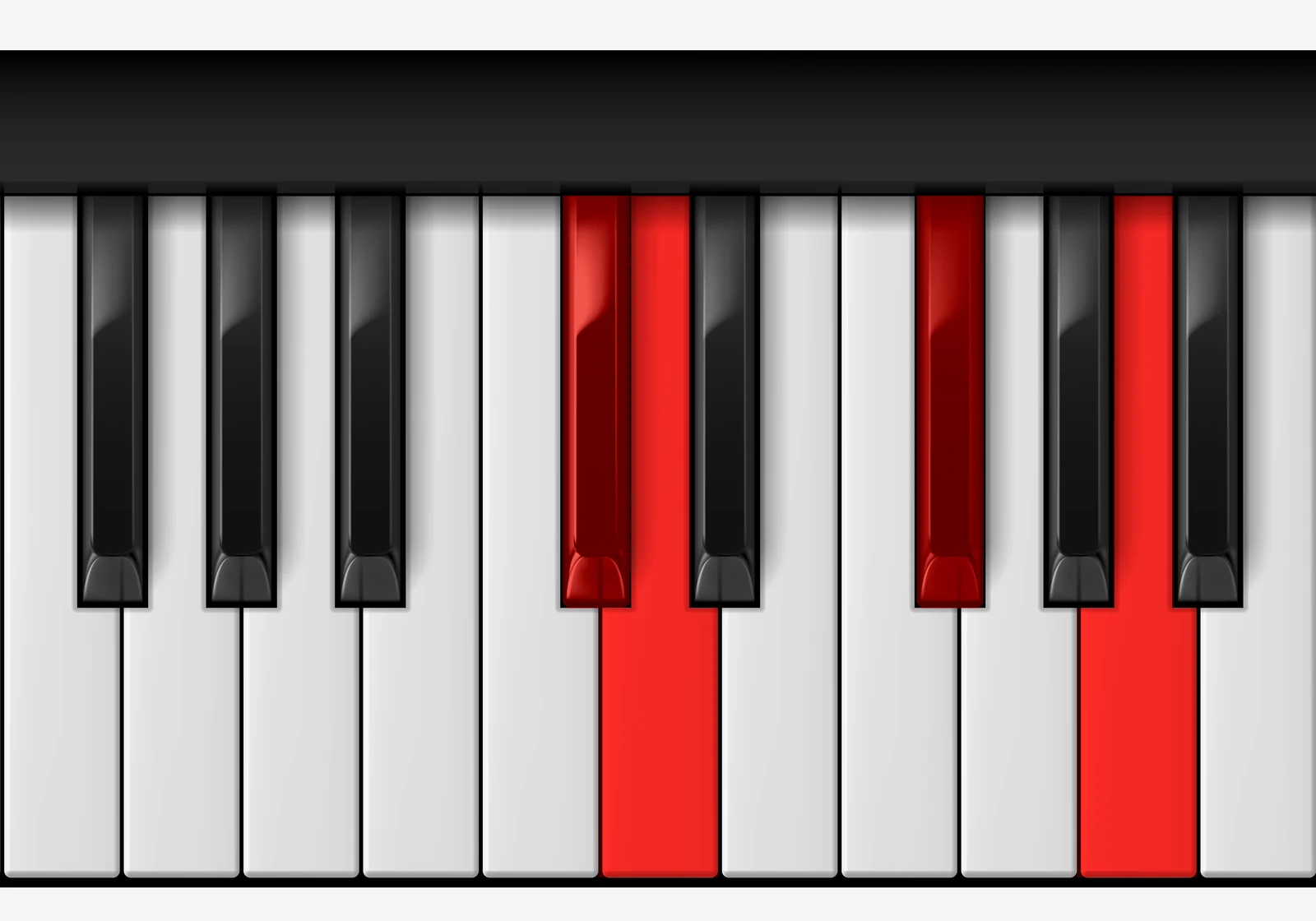 D Major 7th piano chord, 3rd inversion — C#, D, F#, A