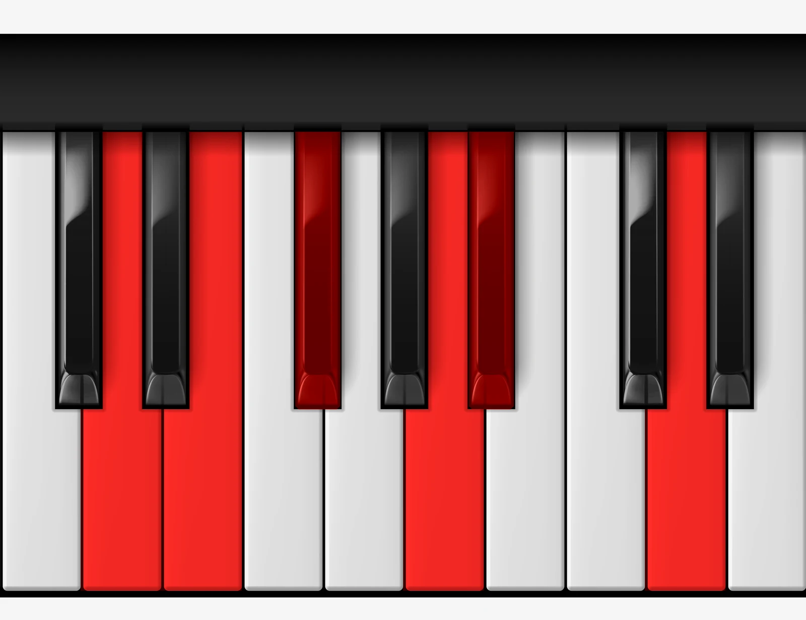 D Major b6 Pentatonic Scale on piano — D, E, F#, A, Bb, D