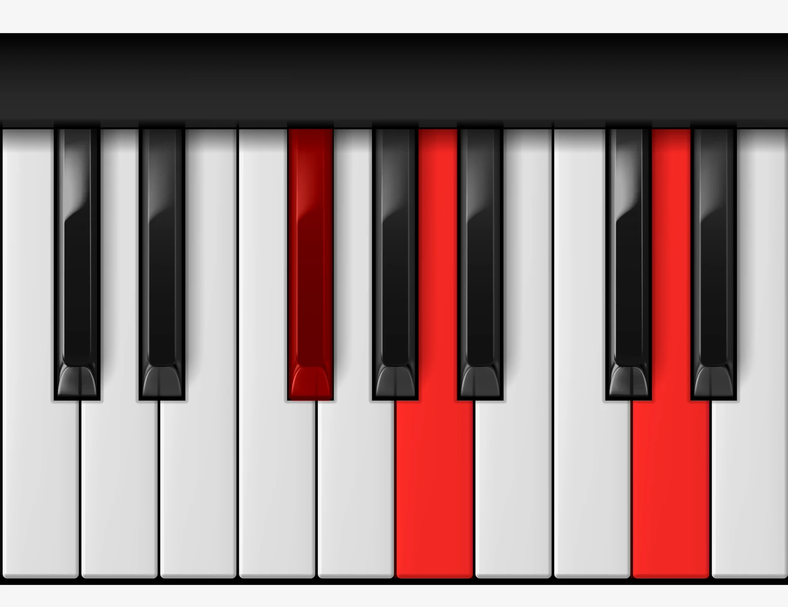 D Major piano chord, 1st inversion — F#, A, D