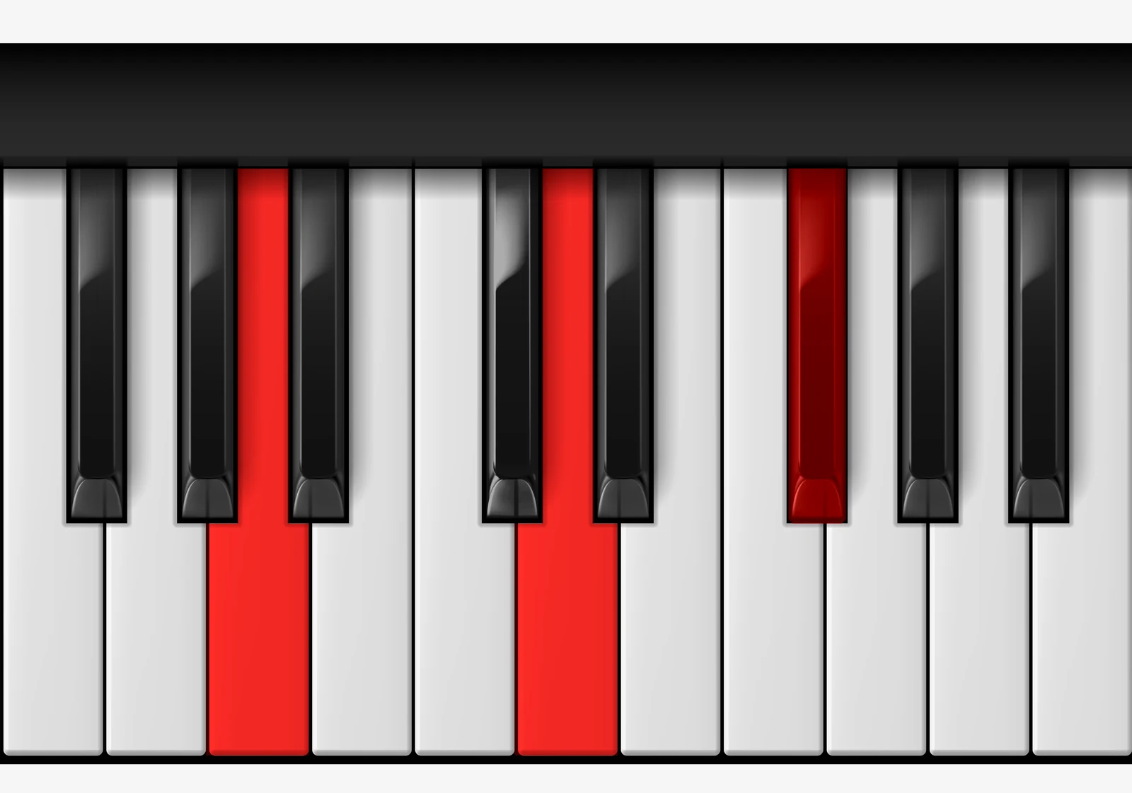 D Major piano chord, 2nd inversion — A, D, F#