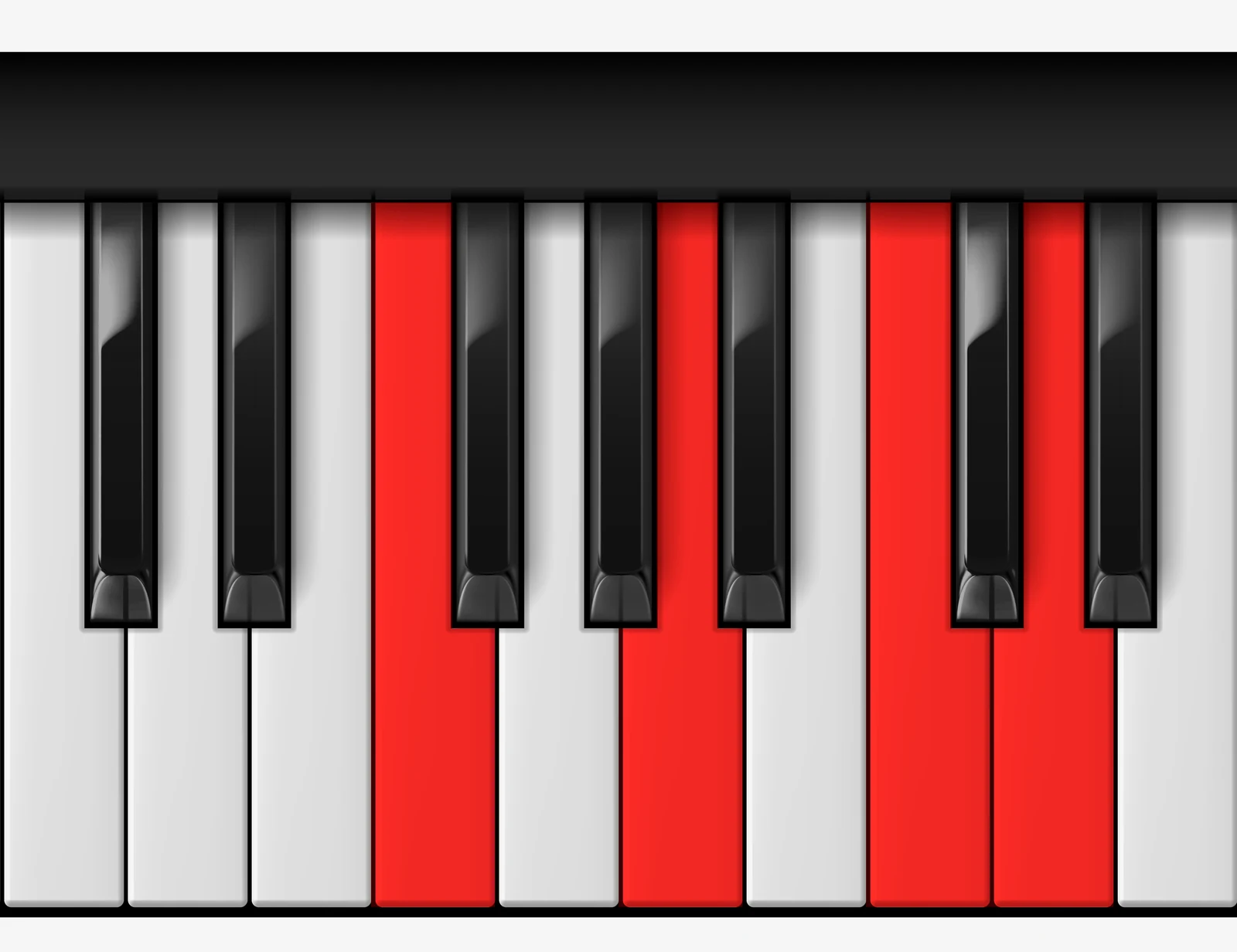 D Minor 7th piano chord, 1st inversion — F, A, C, D
