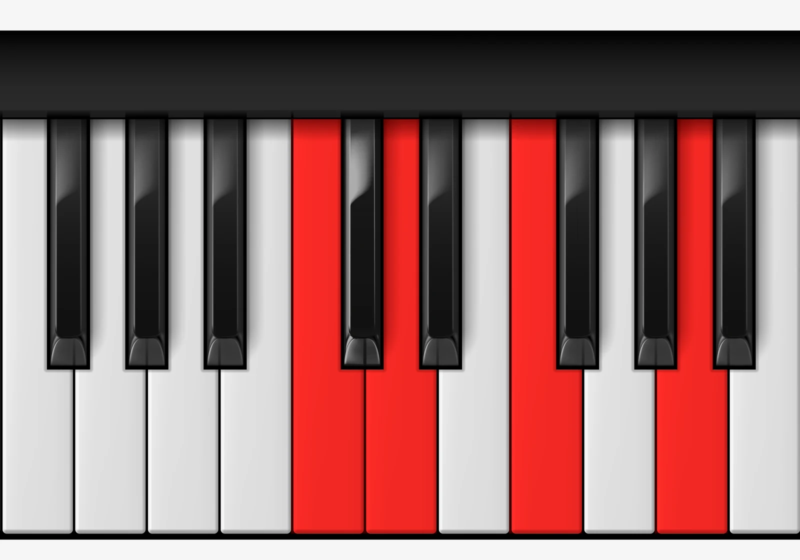 D Minor 7th piano chord, 3rd inversion — C, D, F, A