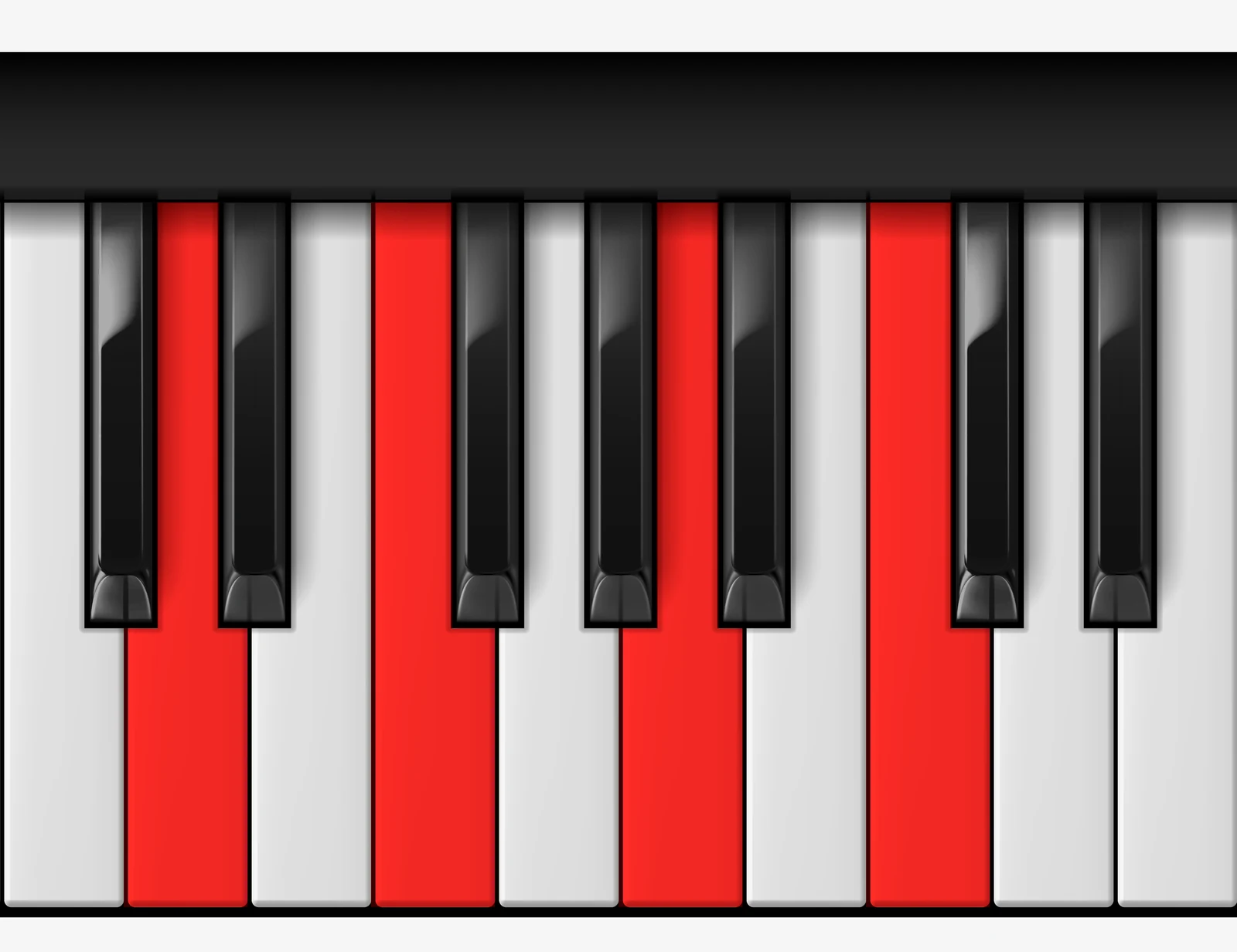 D Minor 7th piano chord, root position — D, F, A, C