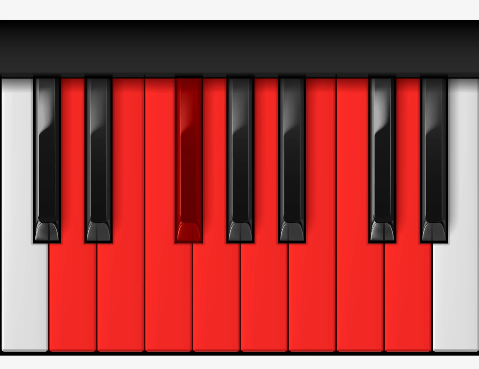 D Minor Bebop Scale on piano — D, E, F, F#, G, A, B, C, D