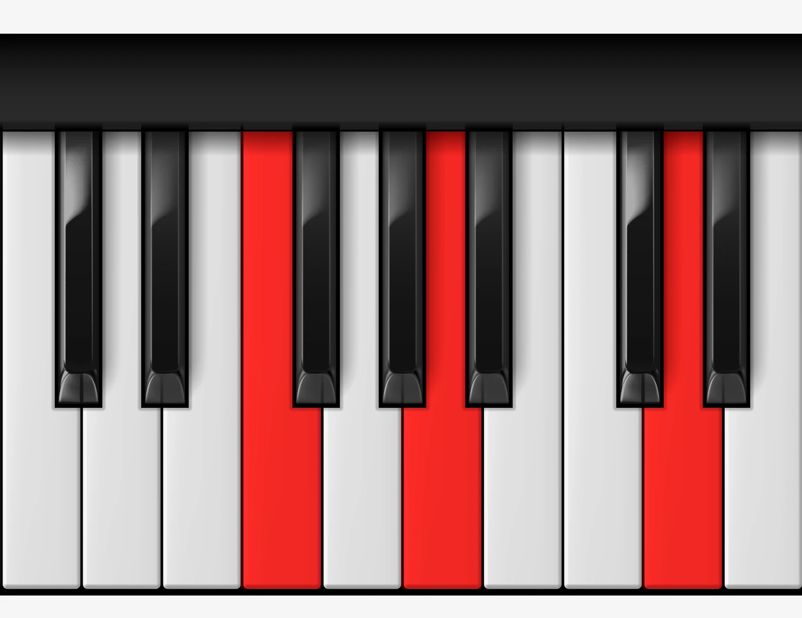 D Minor piano chord, 1st inversion — F, A, D