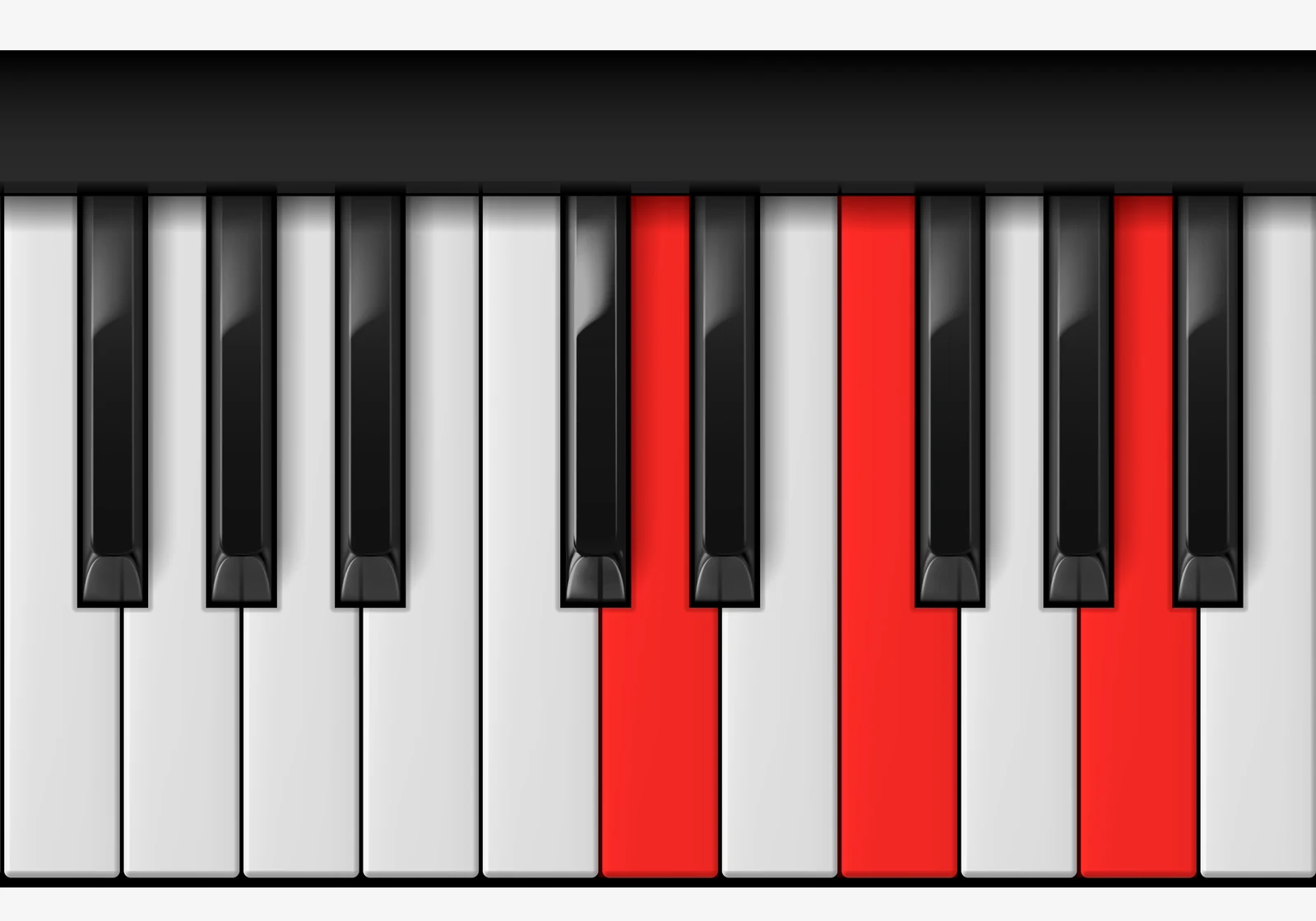 D Minor piano chord, root position — D, F, A