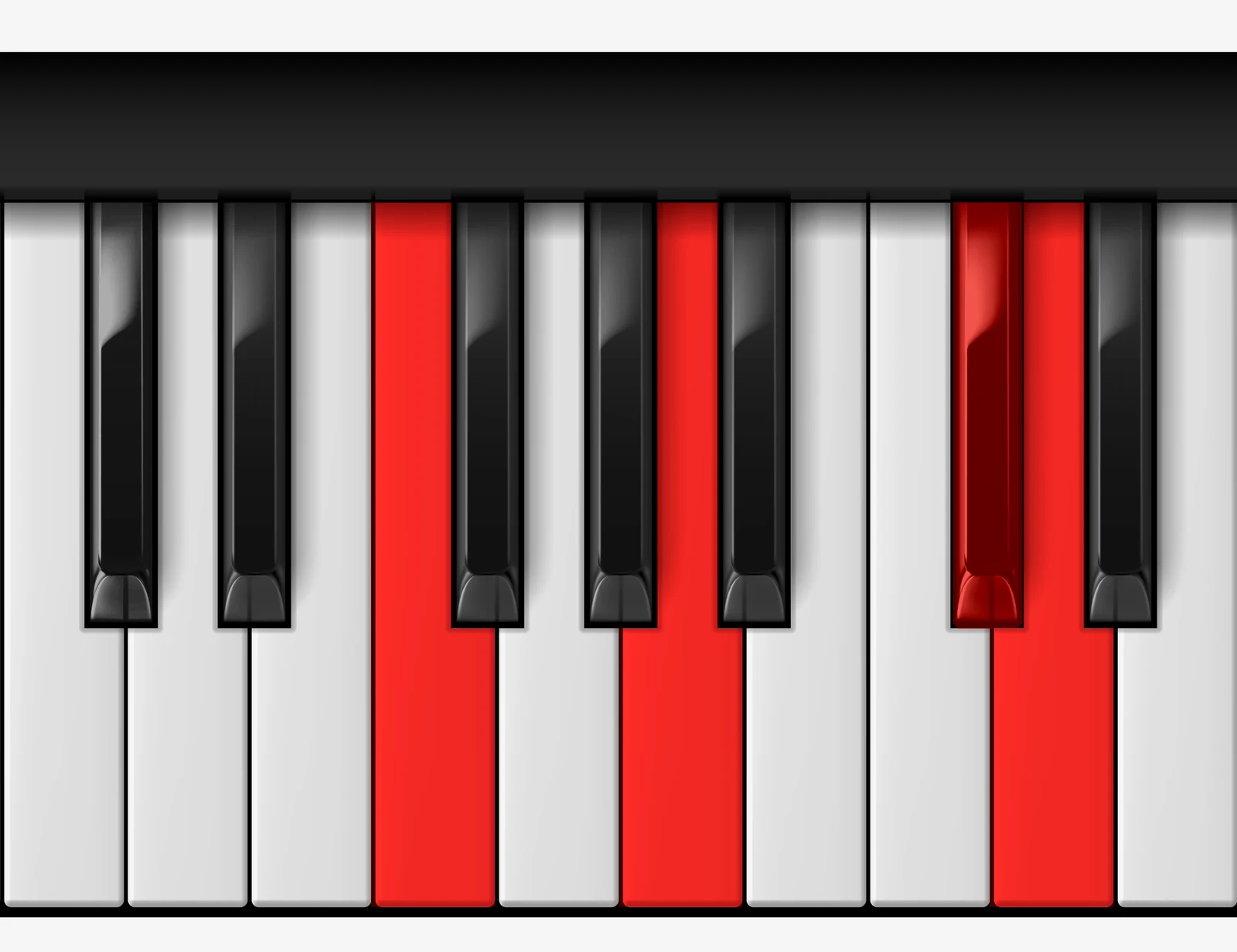D Minor Major 7th piano chord, 1st inversion — F, A, C♯, D