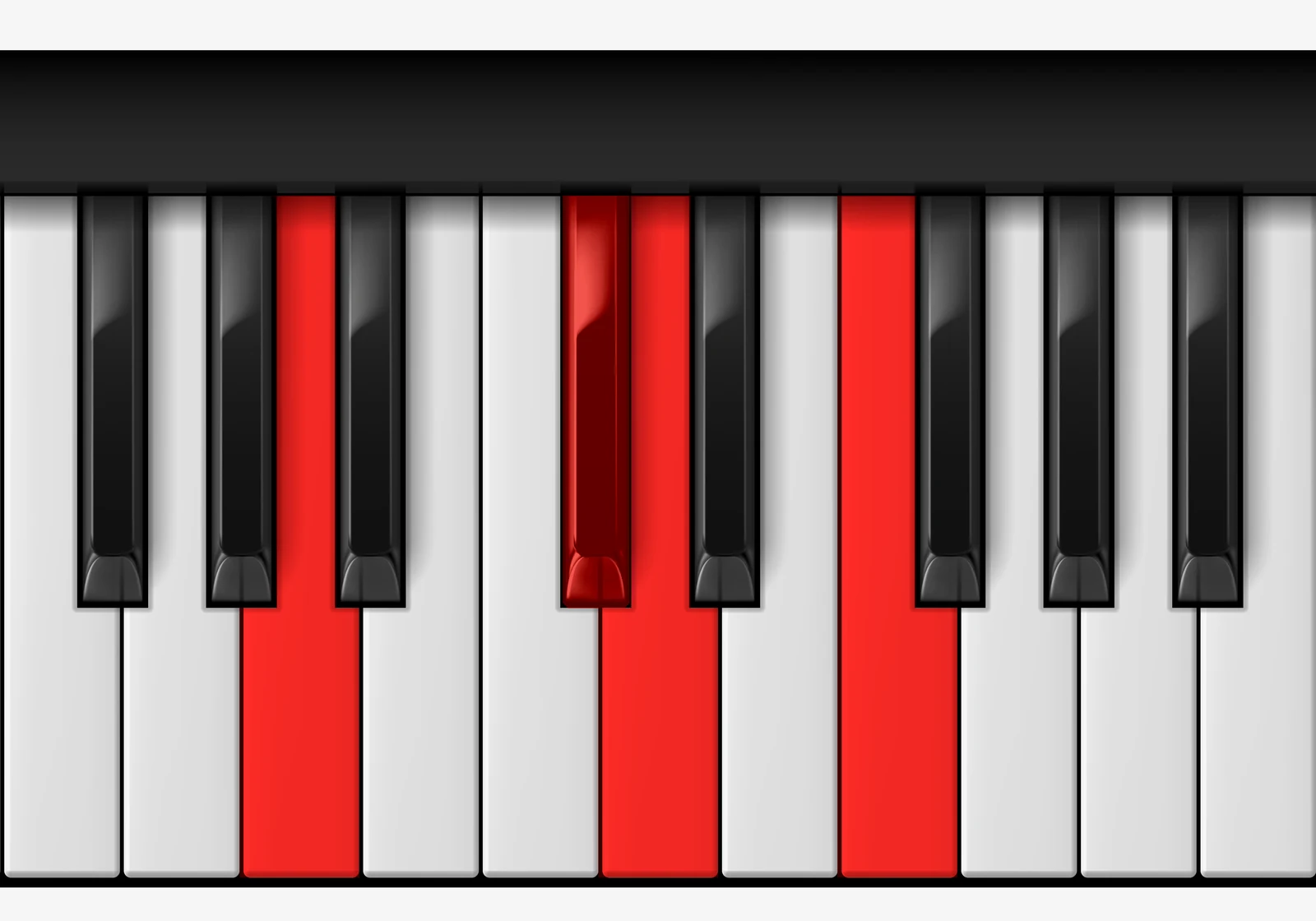 D Minor Major 7th piano chord, 2nd inversion — A, C♯, D, F