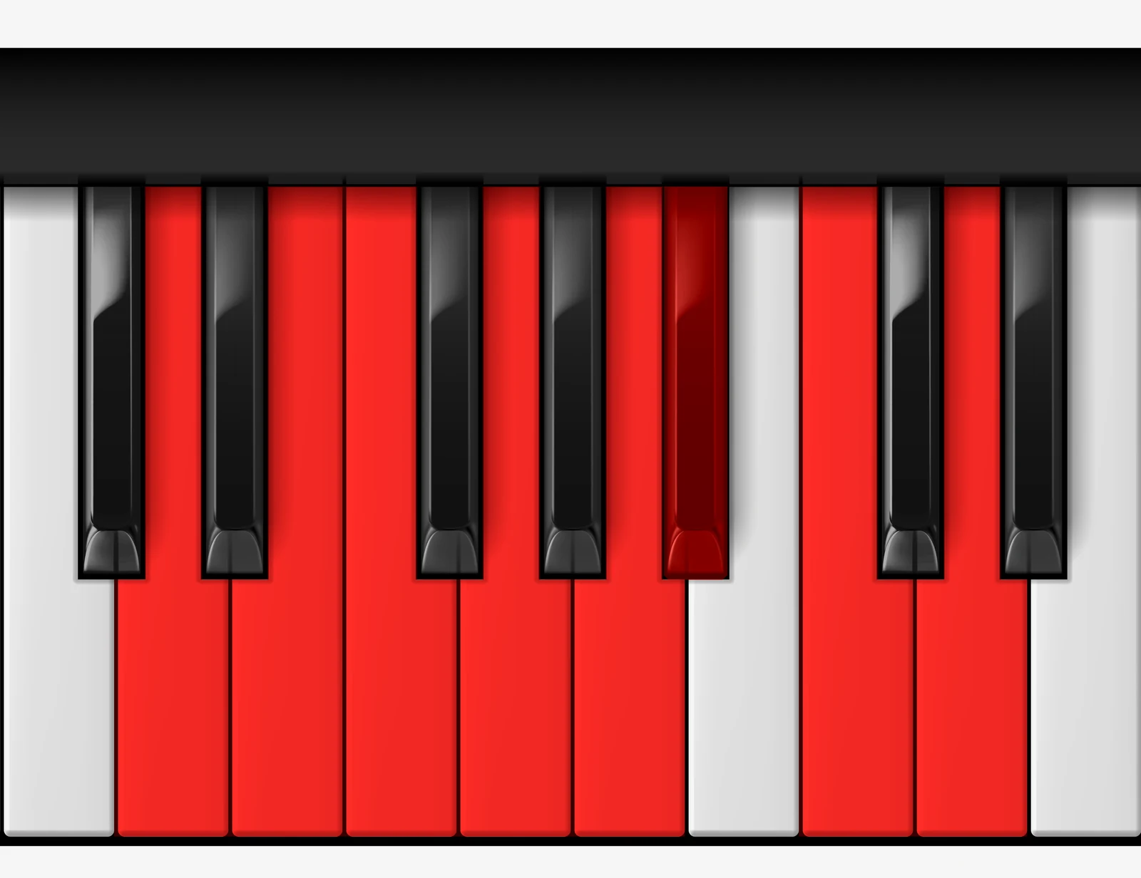 D Minor Scale on piano — D, E, F, G, A, Bb, C, D