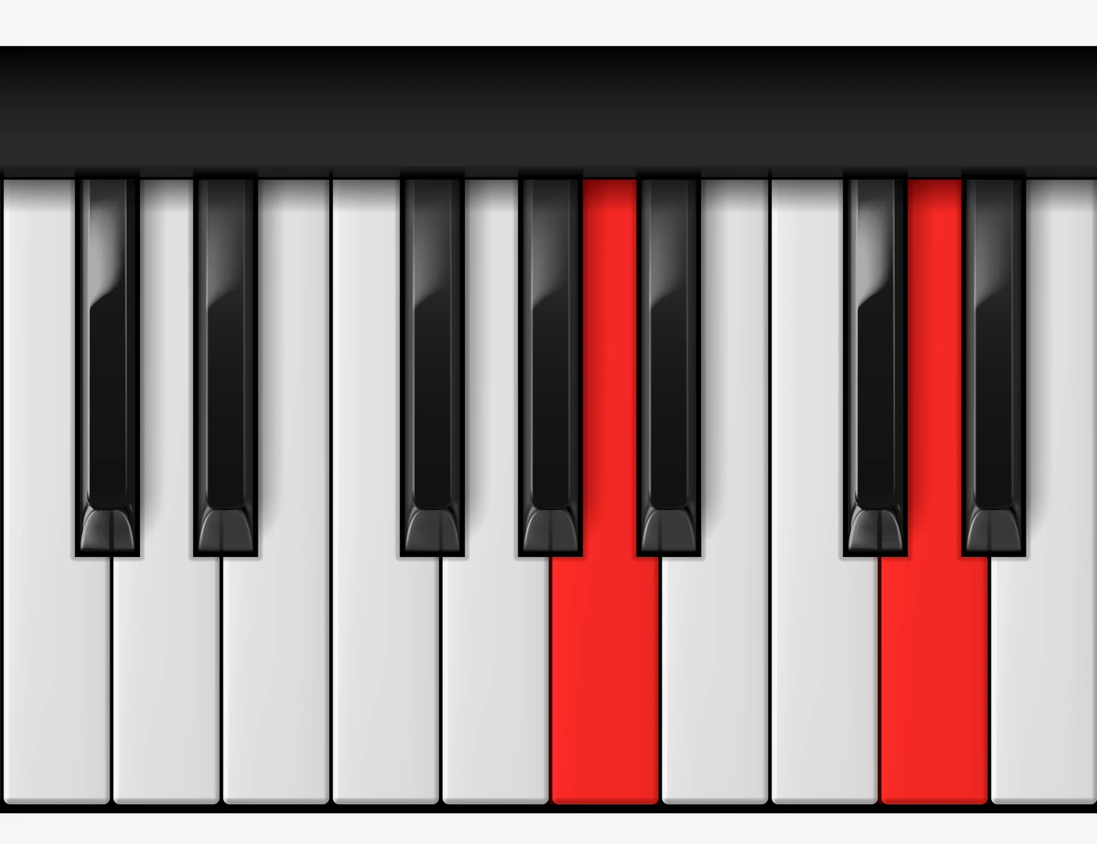 D Power piano chord, 1st inversion — A, D