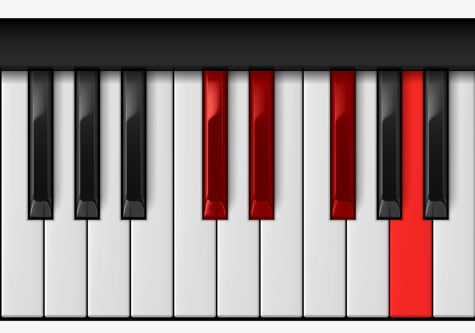 D# Half Diminished piano chord, 3rd inversion — C♯, D♯, F♯, A