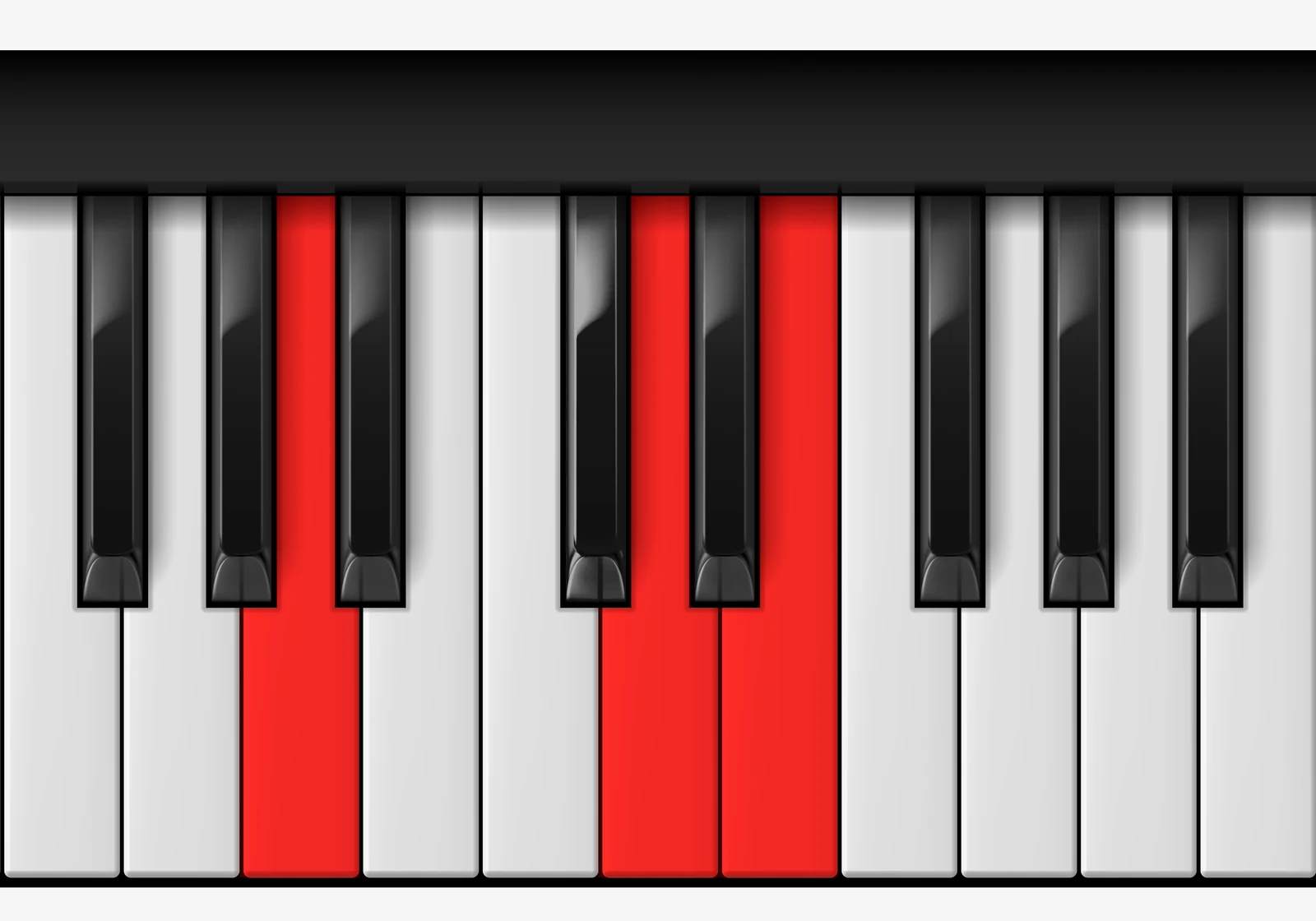D Suspended 2nd piano chord, 2nd inversion — A, D, E
